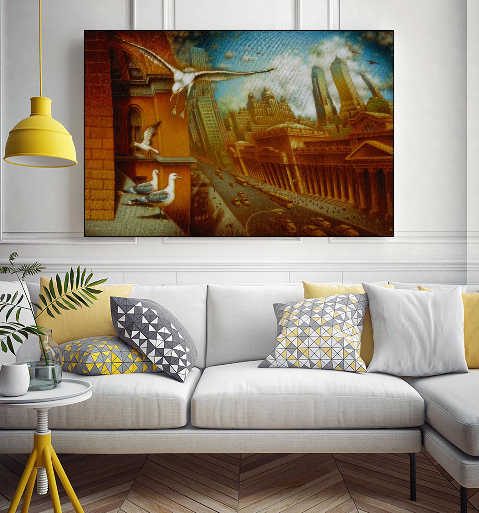 La nouvelle  Samarkand by Alain Cardinal on GIANT ART - gold animal mouettes