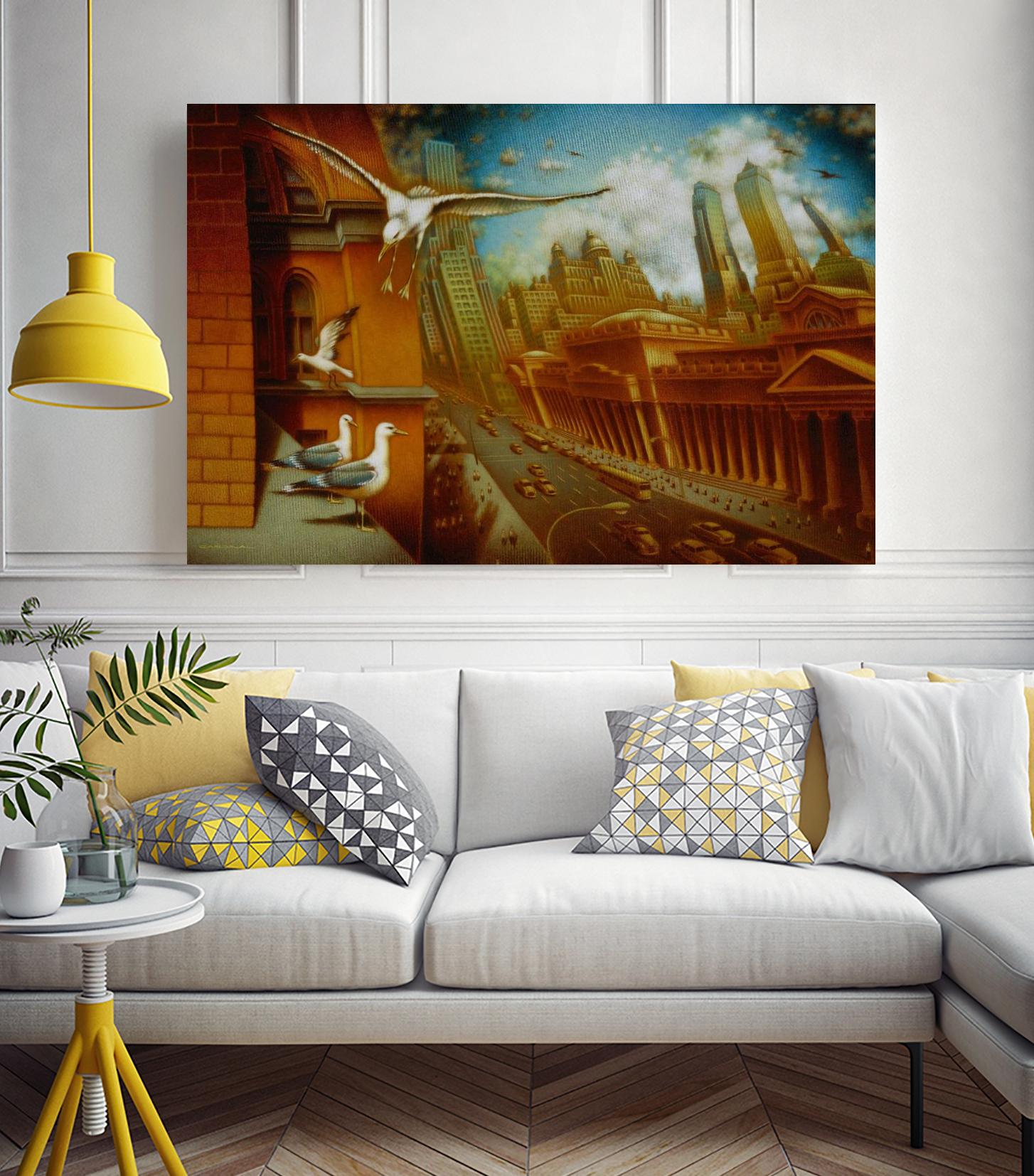 La nouvelle  Samarkand by Alain Cardinal on GIANT ART - gold animal mouettes