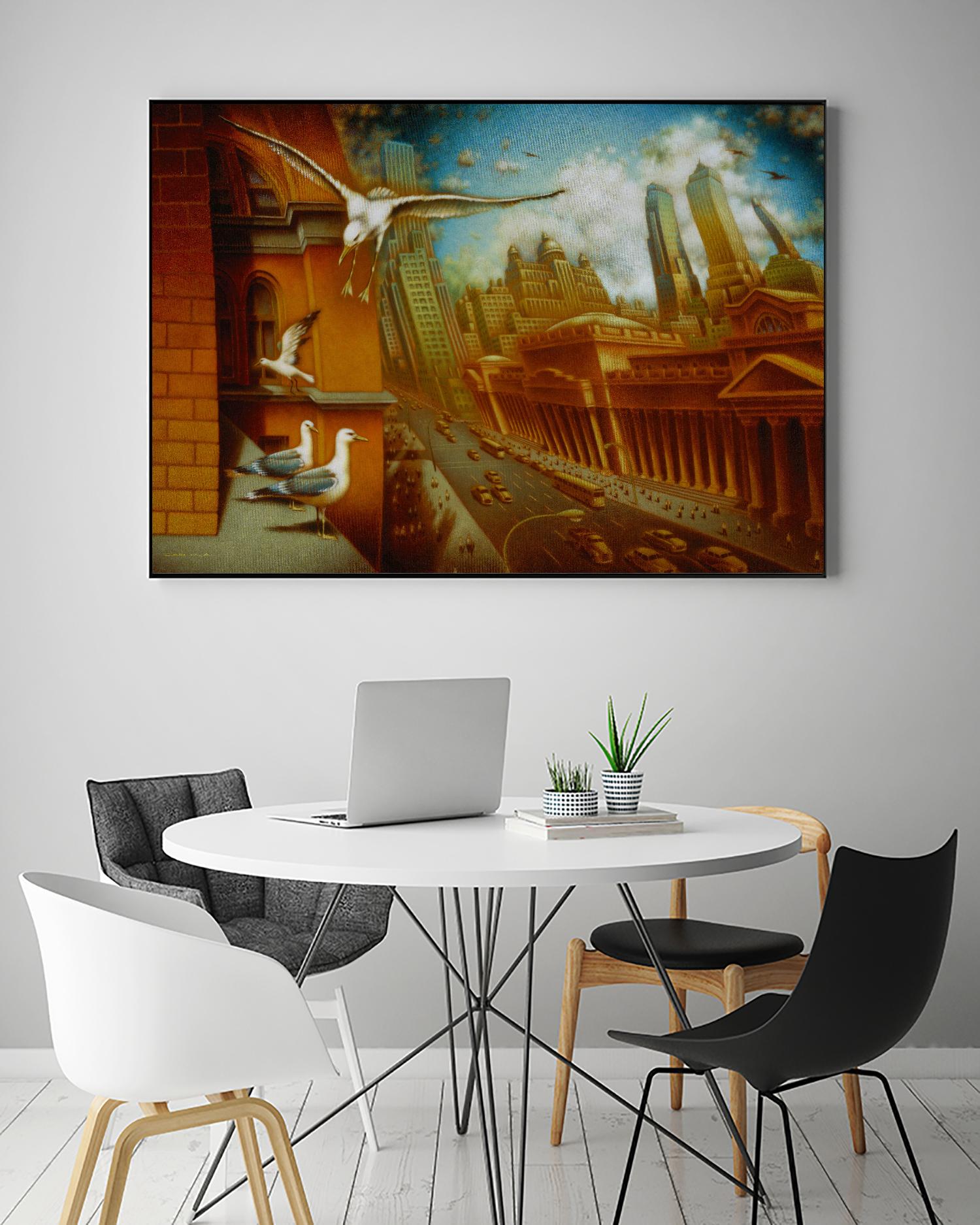 La nouvelle  Samarkand by Alain Cardinal on GIANT ART - gold animal mouettes