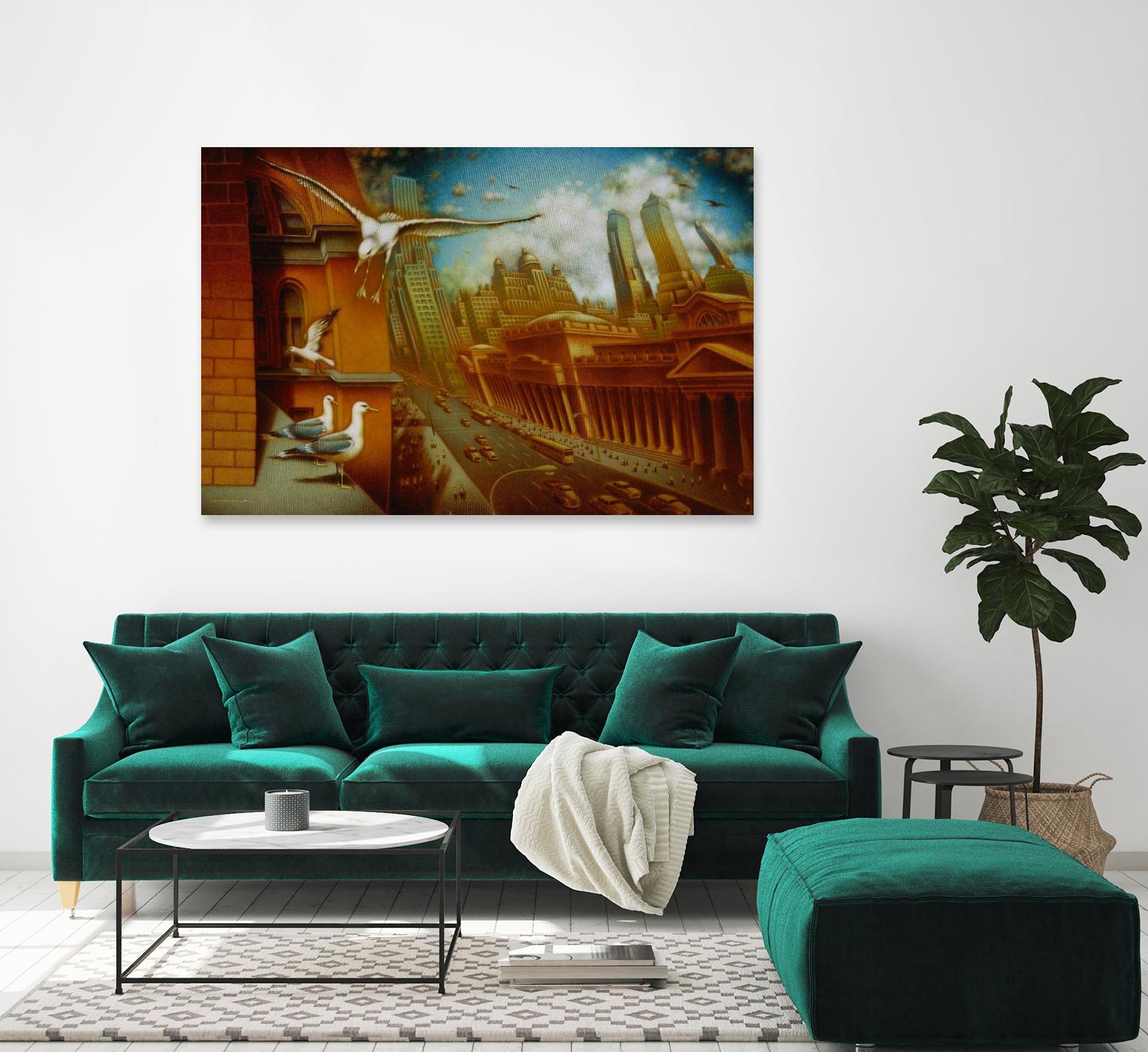 La nouvelle  Samarkand by Alain Cardinal on GIANT ART - gold animal mouettes