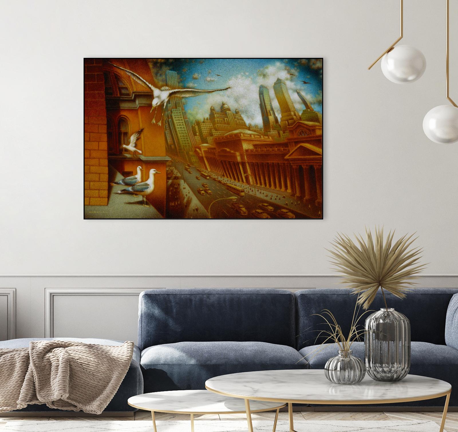 La nouvelle  Samarkand by Alain Cardinal on GIANT ART - gold animal mouettes