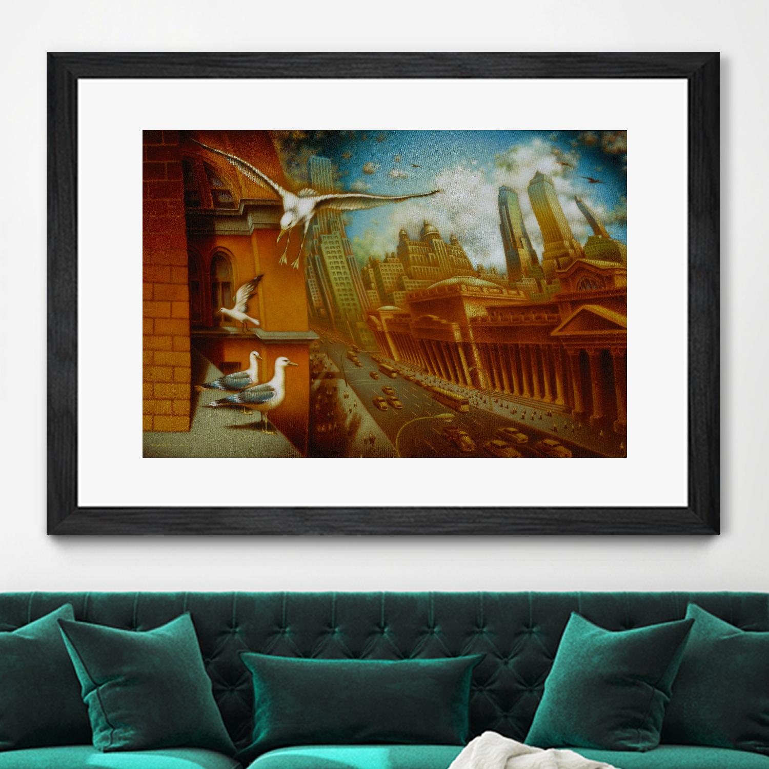 La nouvelle  Samarkand by Alain Cardinal on GIANT ART - gold animal mouettes