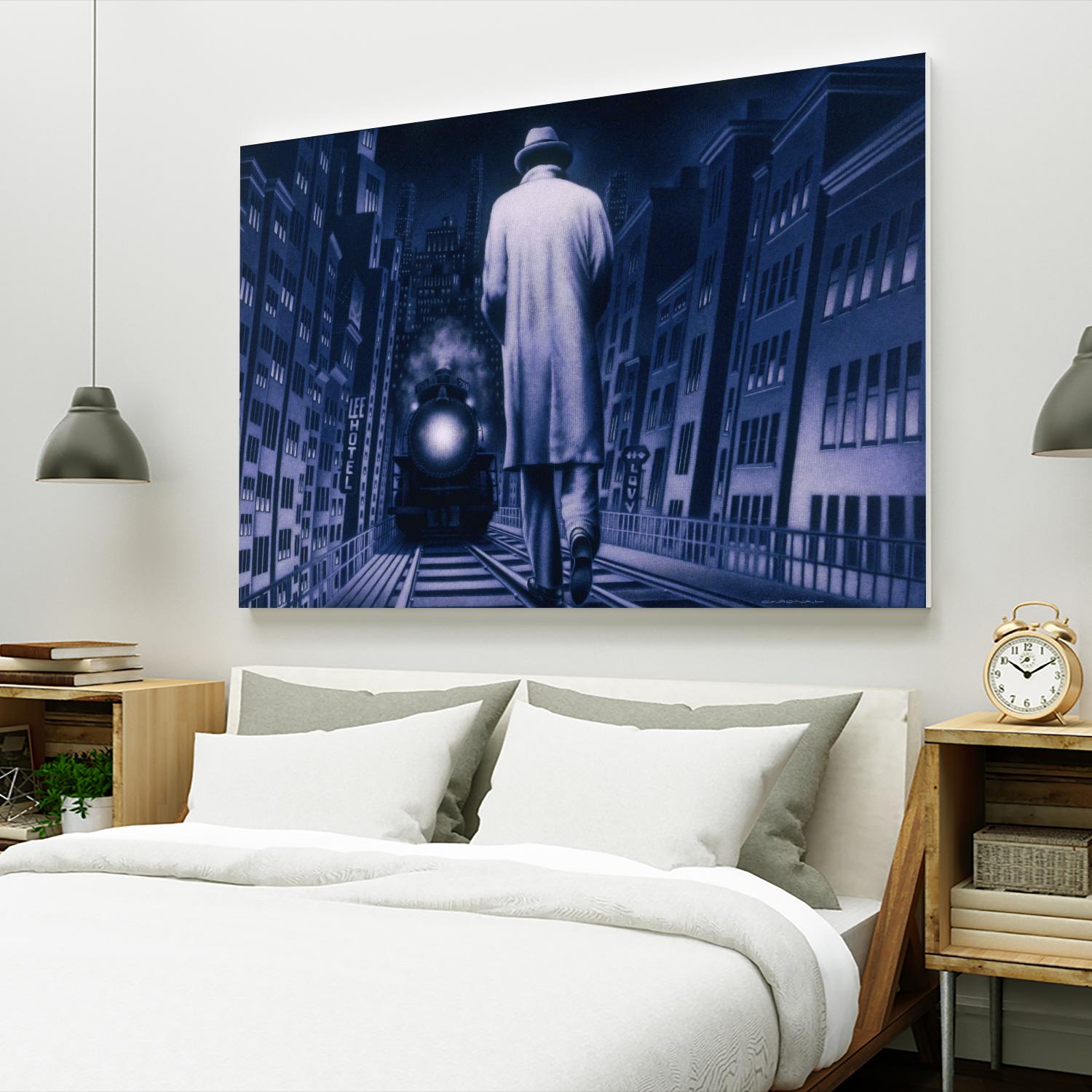 Narco Analyse by Alain Cardinal on GIANT ART - blue figurative ville