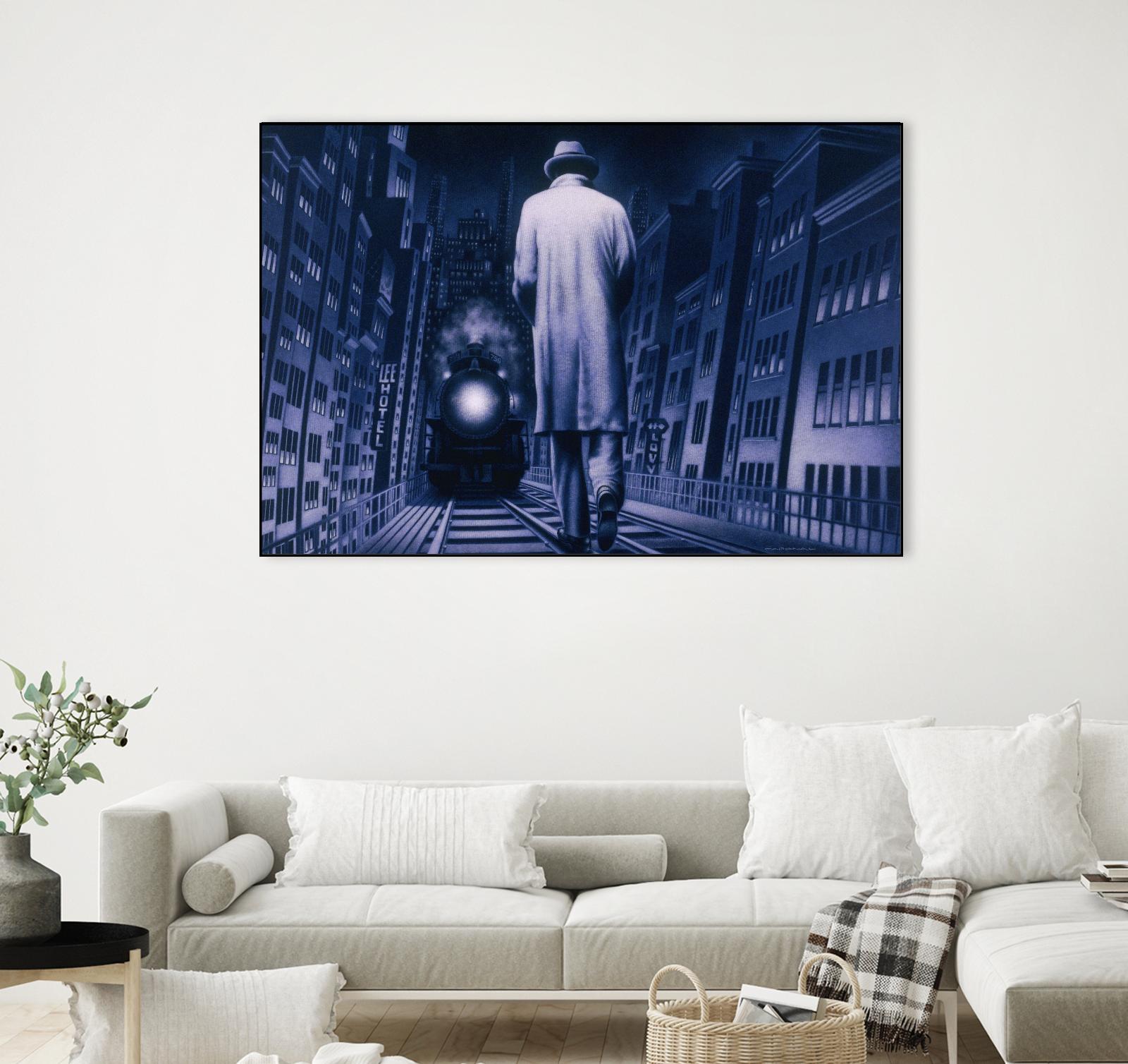 Narco Analyse by Alain Cardinal on GIANT ART - blue figurative ville