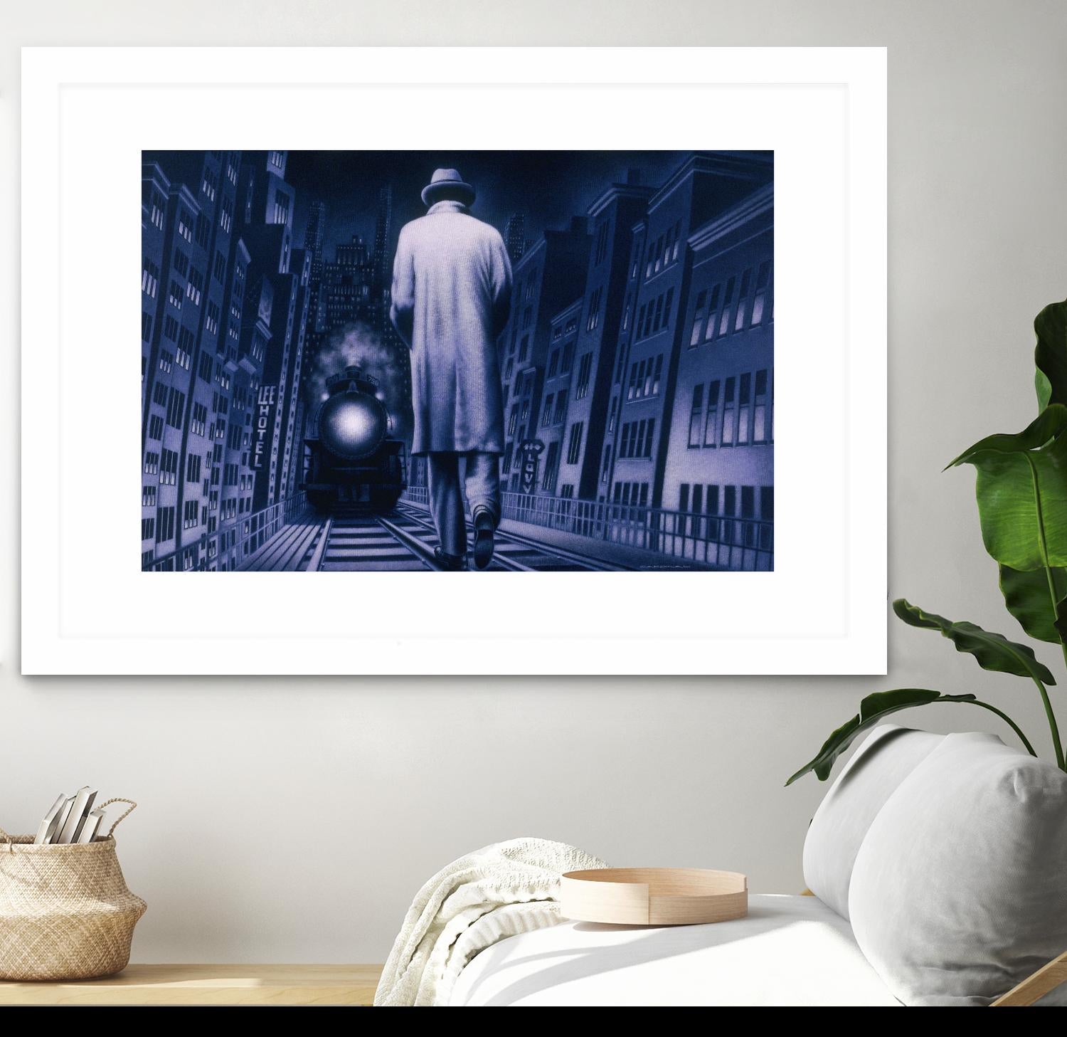 Narco Analyse by Alain Cardinal on GIANT ART - blue figurative ville