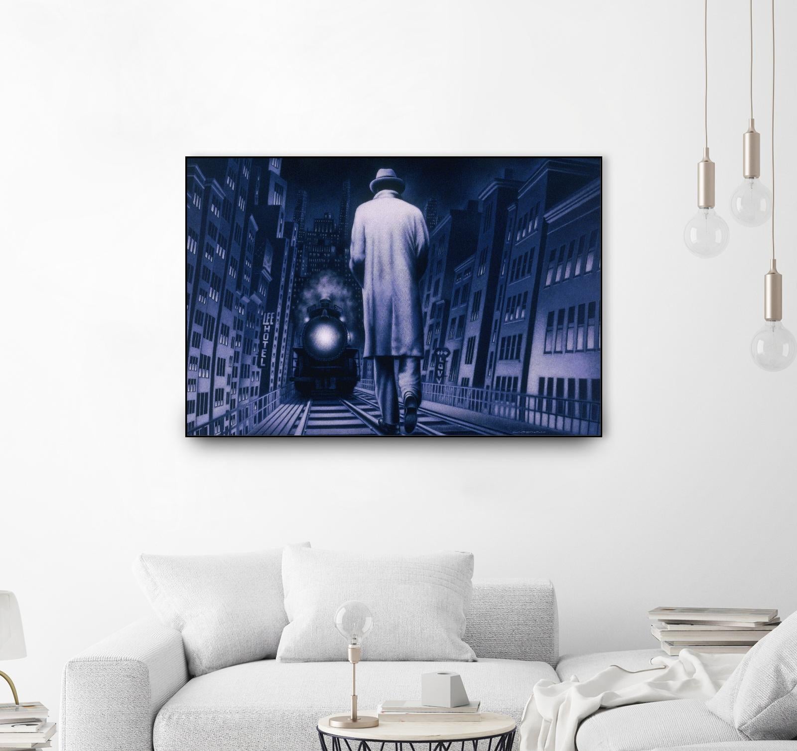 Narco Analyse by Alain Cardinal on GIANT ART - blue figurative ville