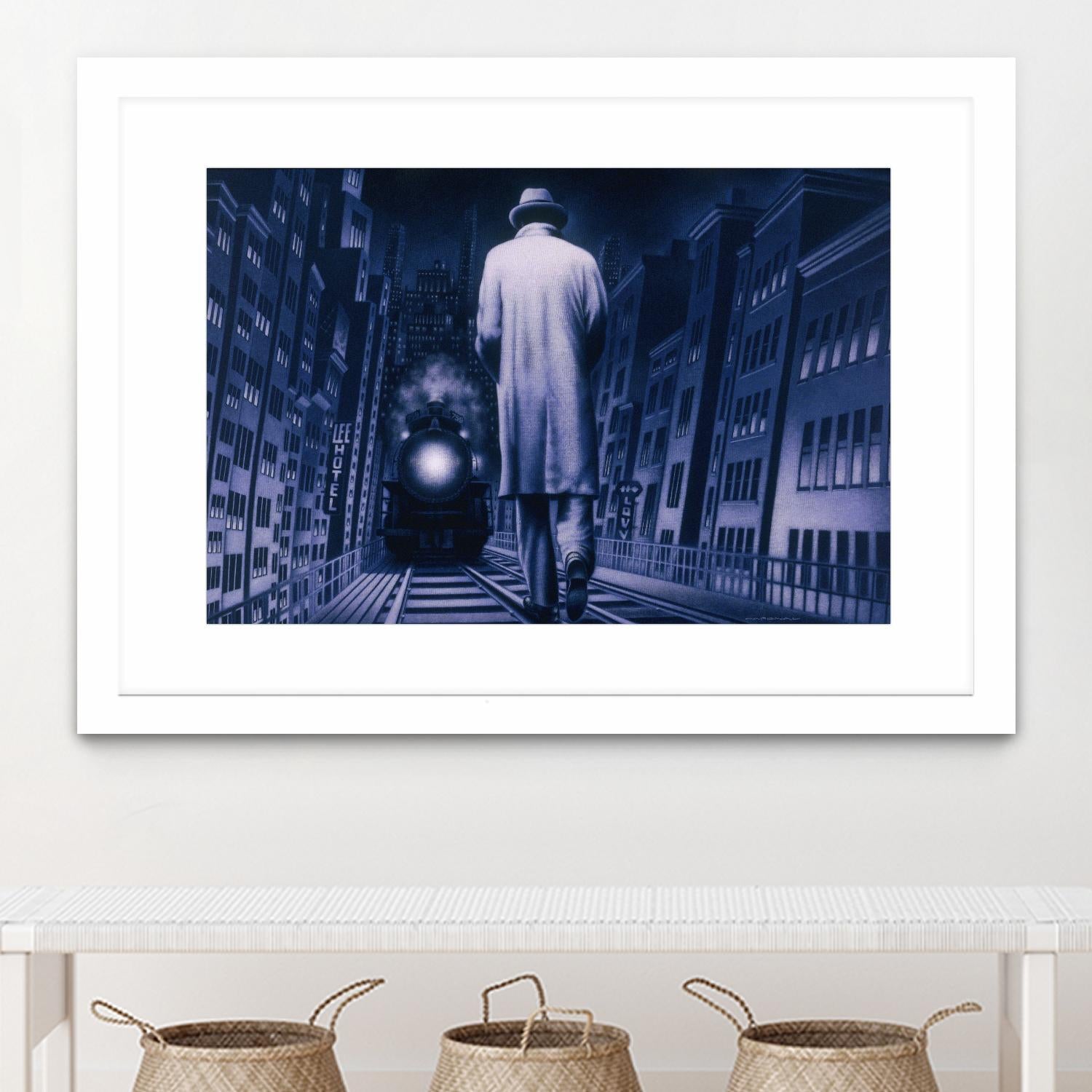 Narco Analyse by Alain Cardinal on GIANT ART - blue figurative ville