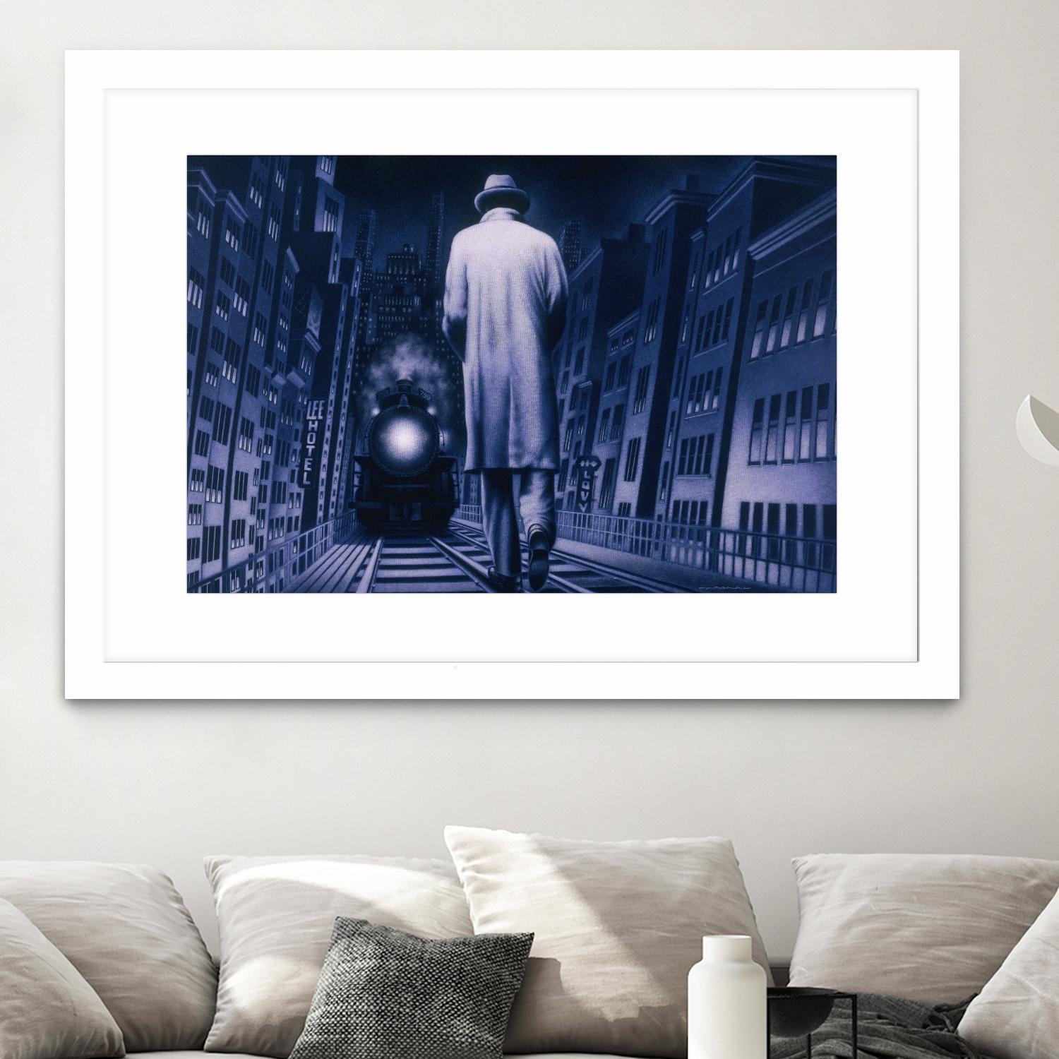 Narco Analyse by Alain Cardinal on GIANT ART - blue figurative ville