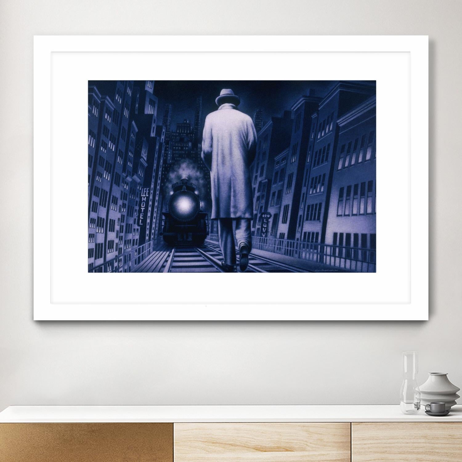 Narco Analyse by Alain Cardinal on GIANT ART - blue figurative ville