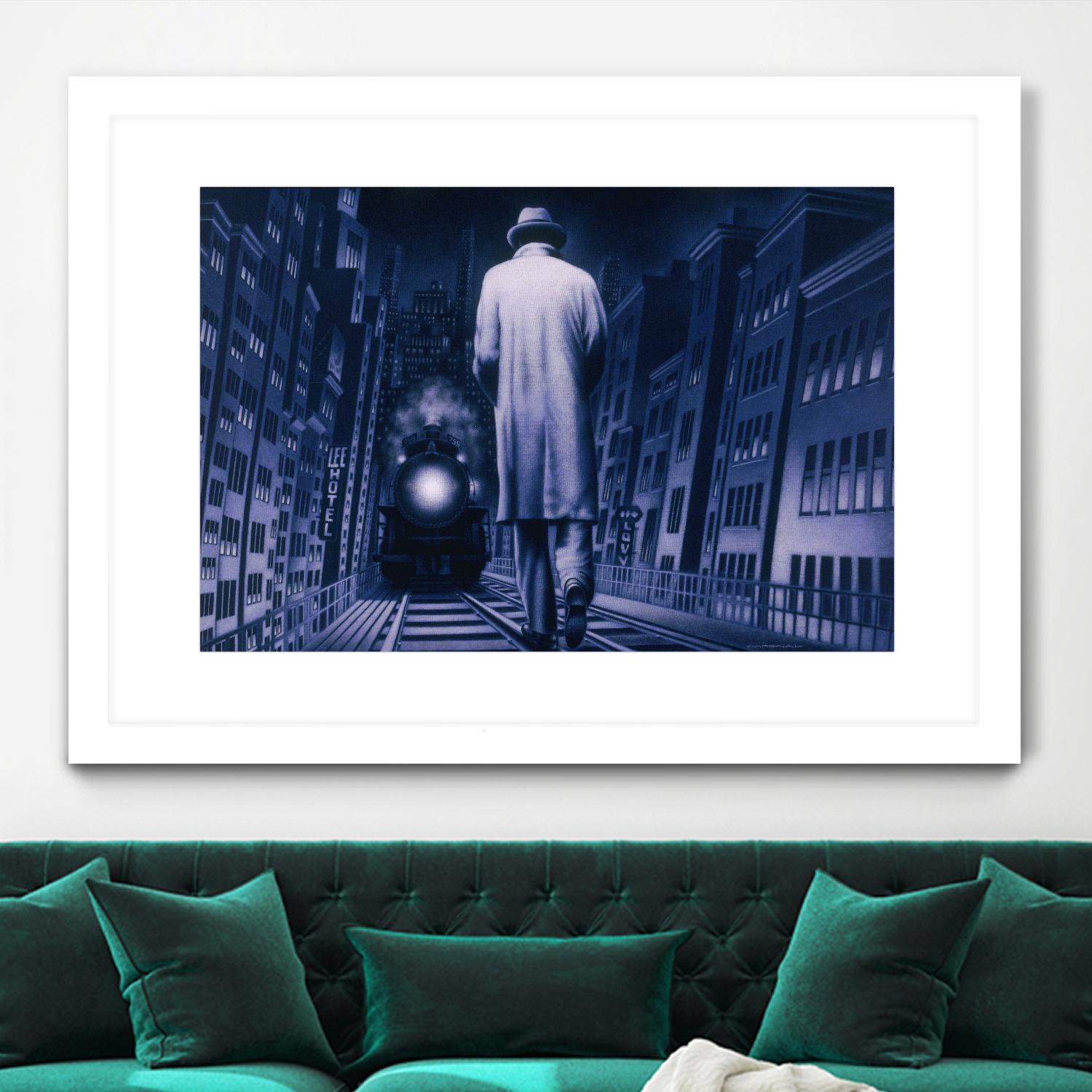 Narco Analyse by Alain Cardinal on GIANT ART - blue figurative ville