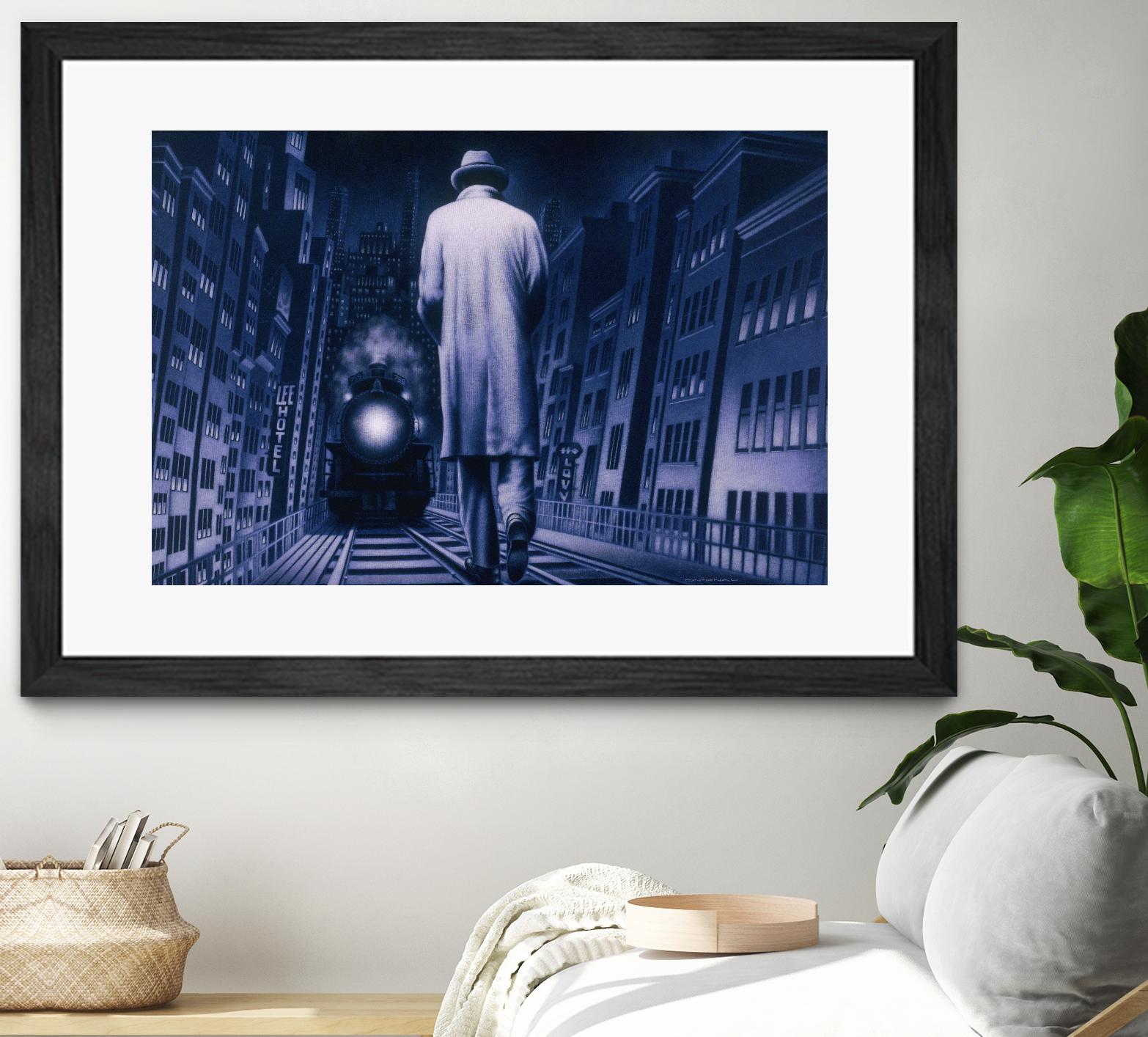 Narco Analyse by Alain Cardinal on GIANT ART - blue figurative ville