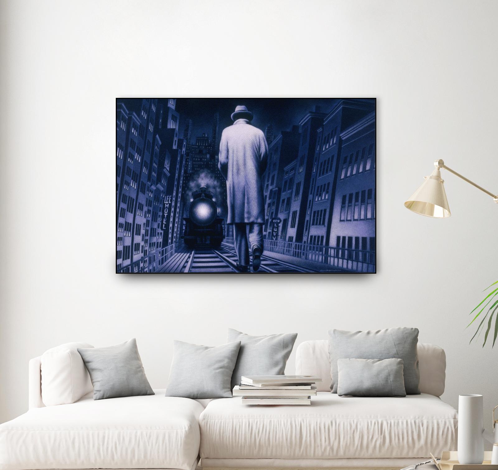 Narco Analyse by Alain Cardinal on GIANT ART - blue figurative ville