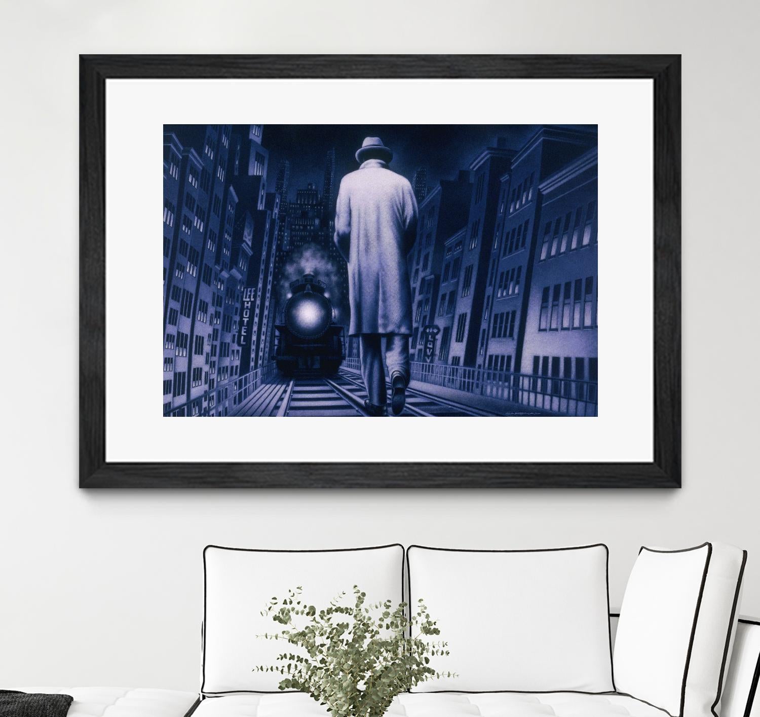 Narco Analyse by Alain Cardinal on GIANT ART - blue figurative ville