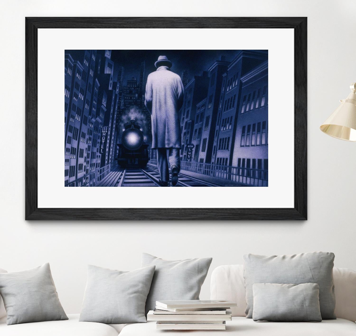 Narco Analyse by Alain Cardinal on GIANT ART - blue figurative ville