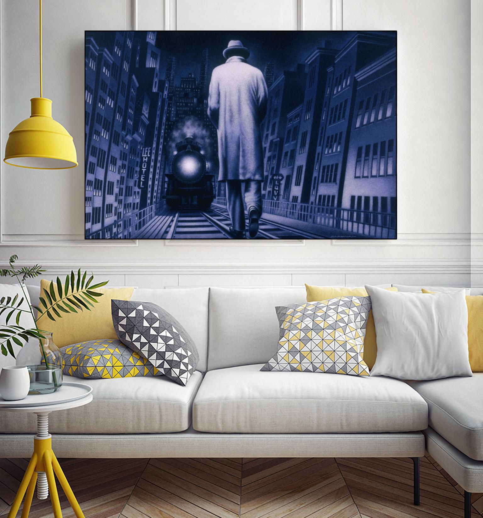 Narco Analyse by Alain Cardinal on GIANT ART - blue figurative ville