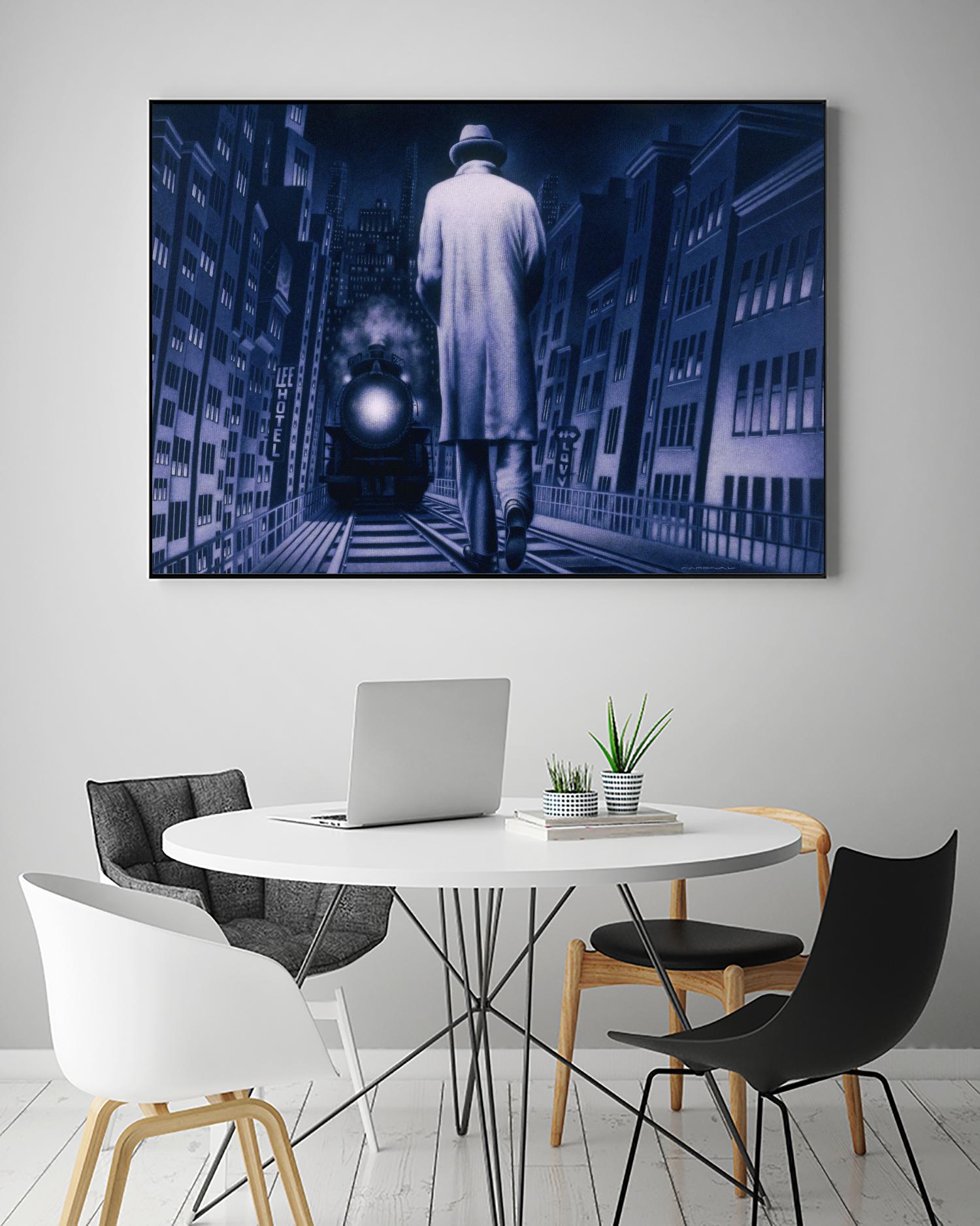 Narco Analyse by Alain Cardinal on GIANT ART - blue figurative ville