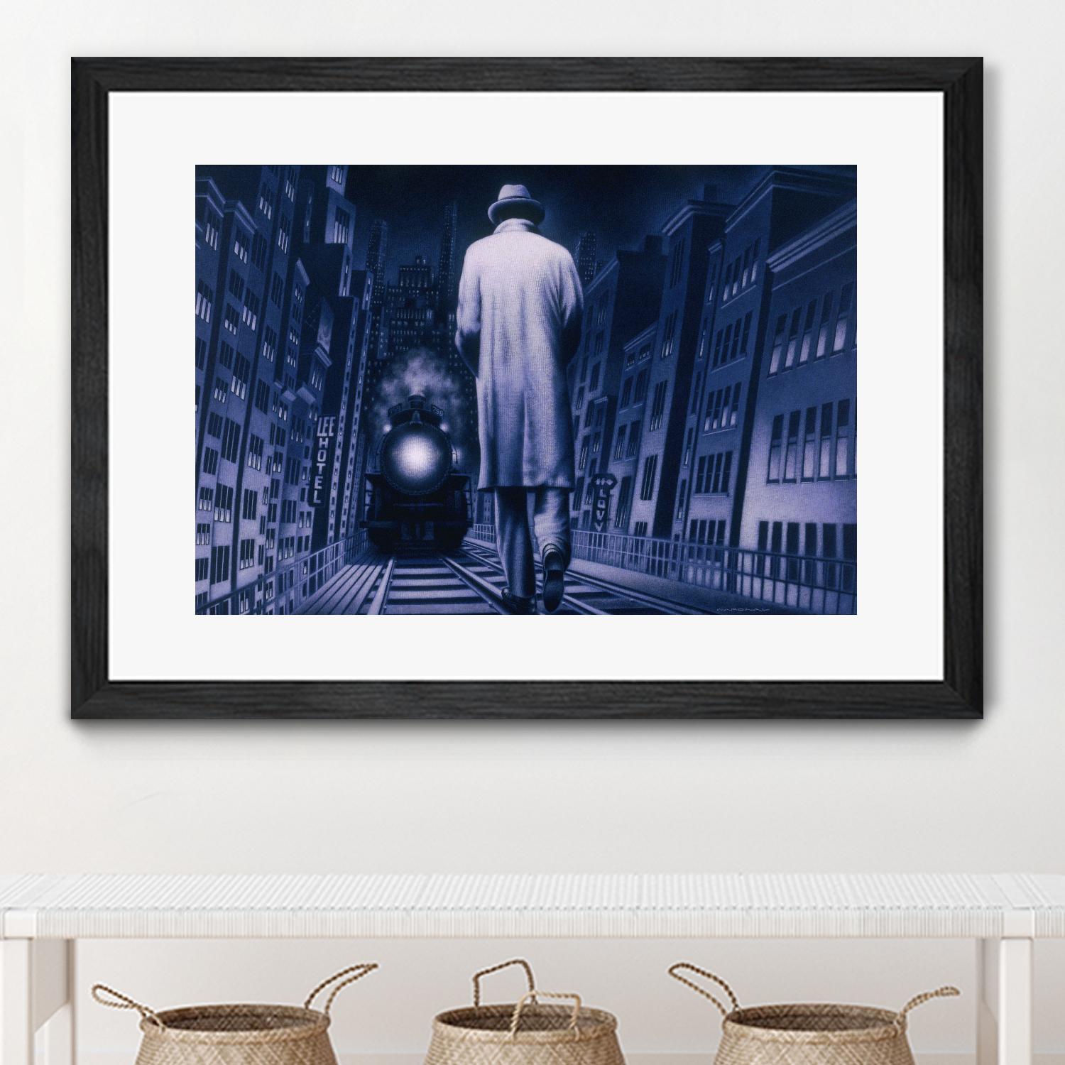 Narco Analyse by Alain Cardinal on GIANT ART - blue figurative ville