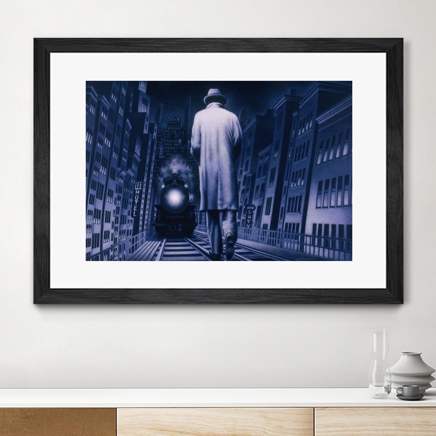 Narco Analyse by Alain Cardinal on GIANT ART - blue figurative ville