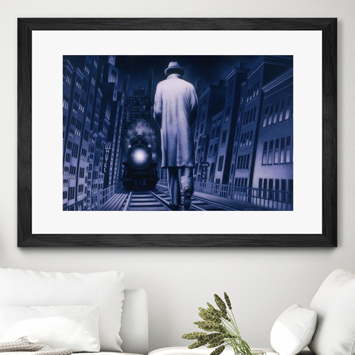 Narco Analyse by Alain Cardinal on GIANT ART - blue figurative ville