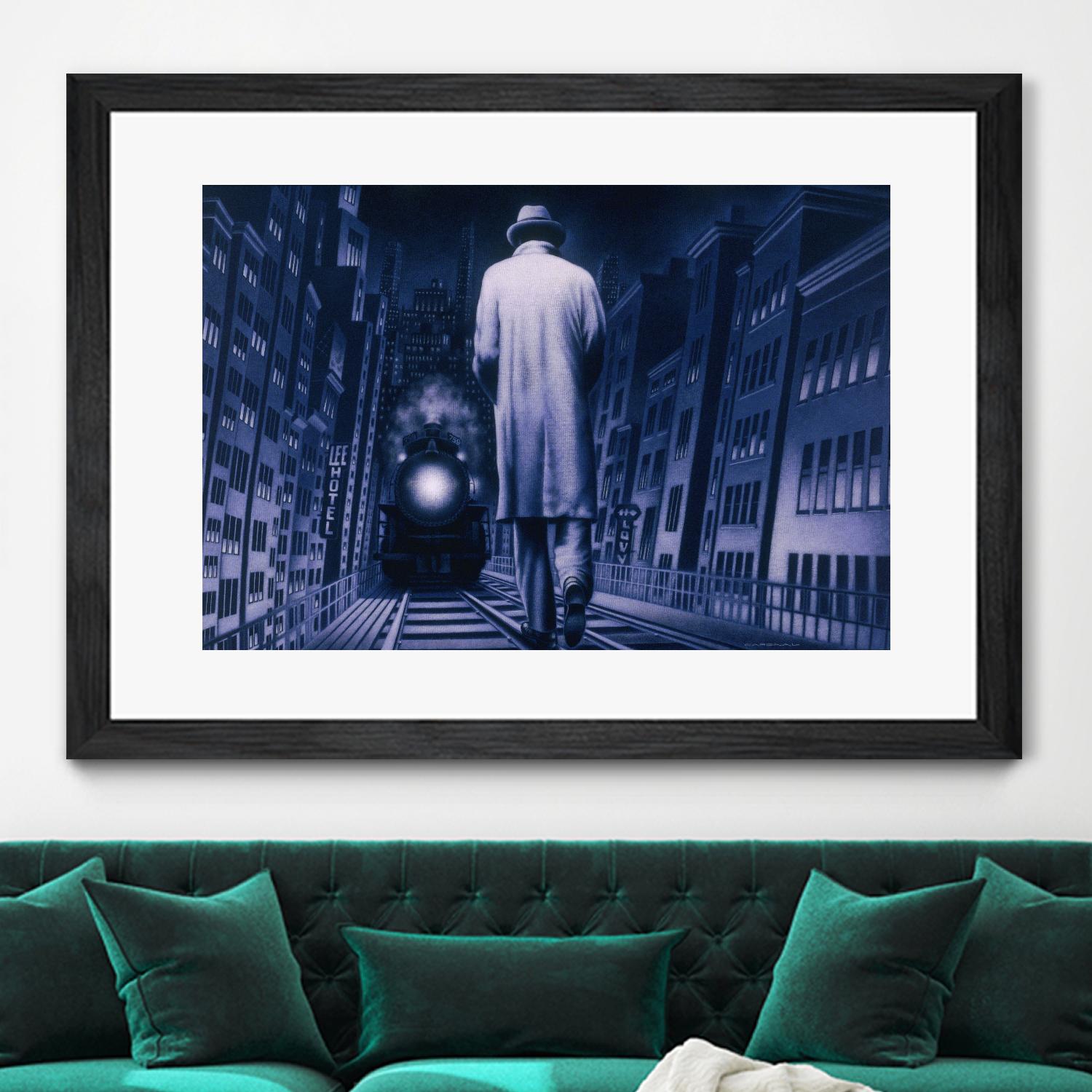 Narco Analyse by Alain Cardinal on GIANT ART - blue figurative ville