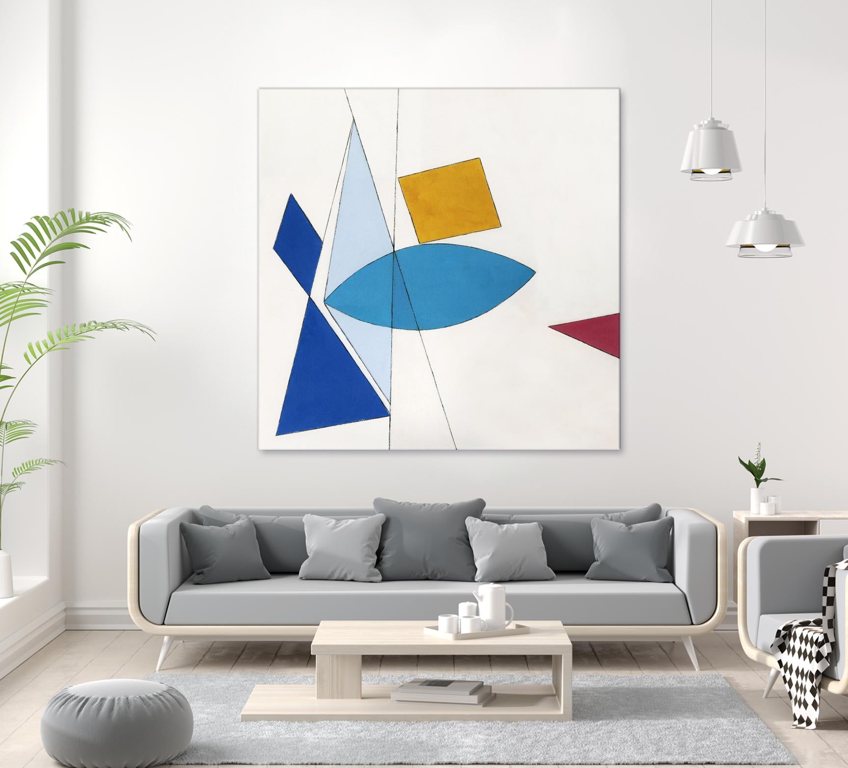 Happy by Diane Lambin on GIANT ART - white shapes triangles