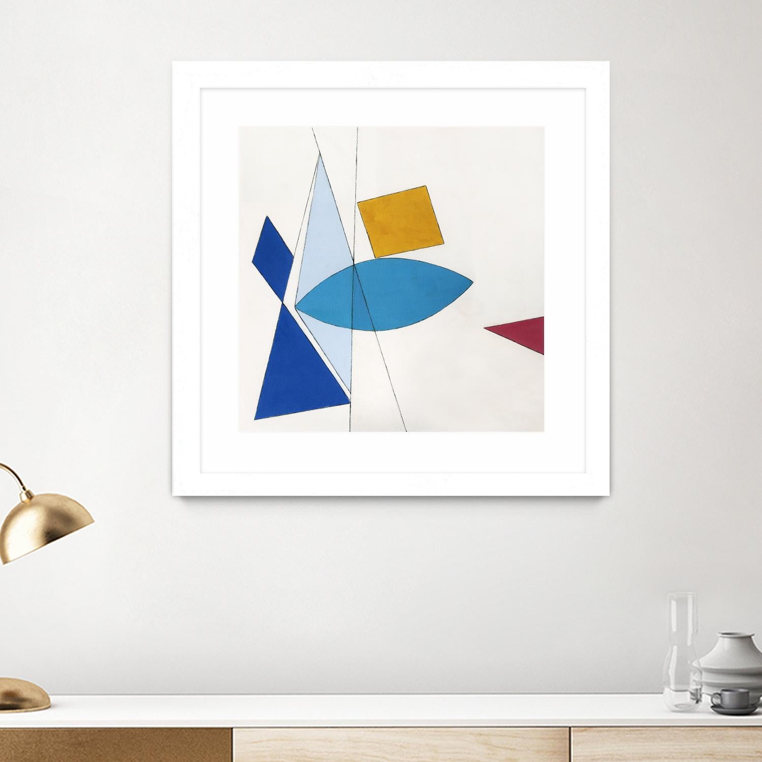 Happy by Diane Lambin on GIANT ART - white shapes triangles