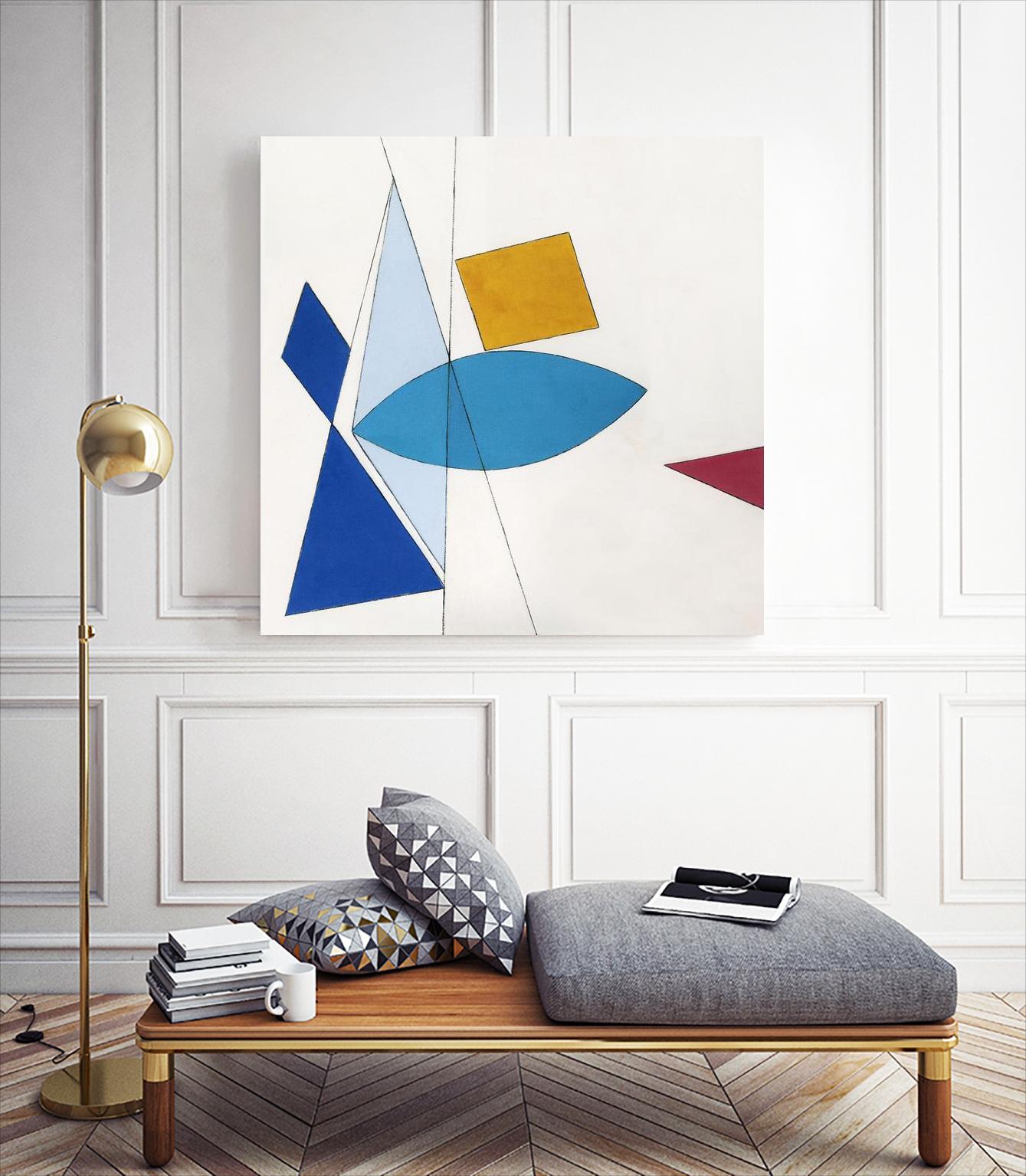 Happy by Diane Lambin on GIANT ART - white shapes triangles