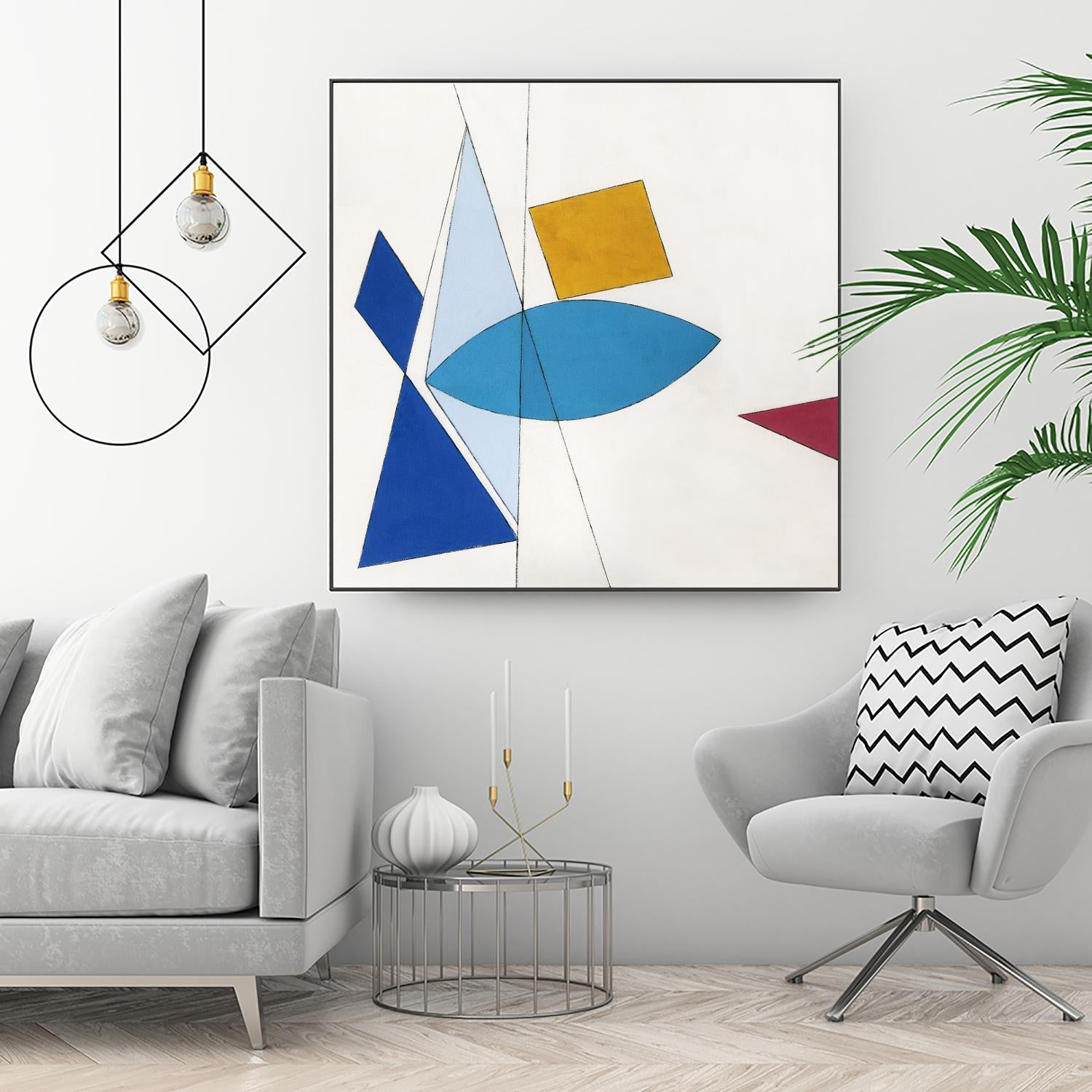Happy by Diane Lambin on GIANT ART - white shapes triangles