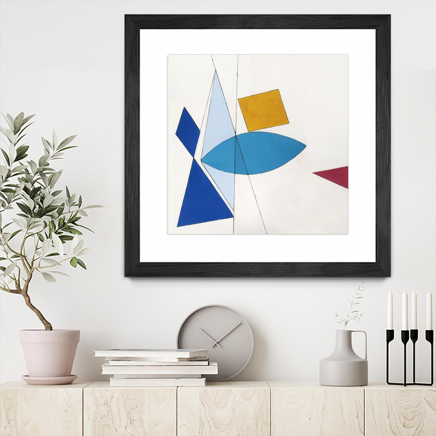 Happy by Diane Lambin on GIANT ART - white shapes triangles