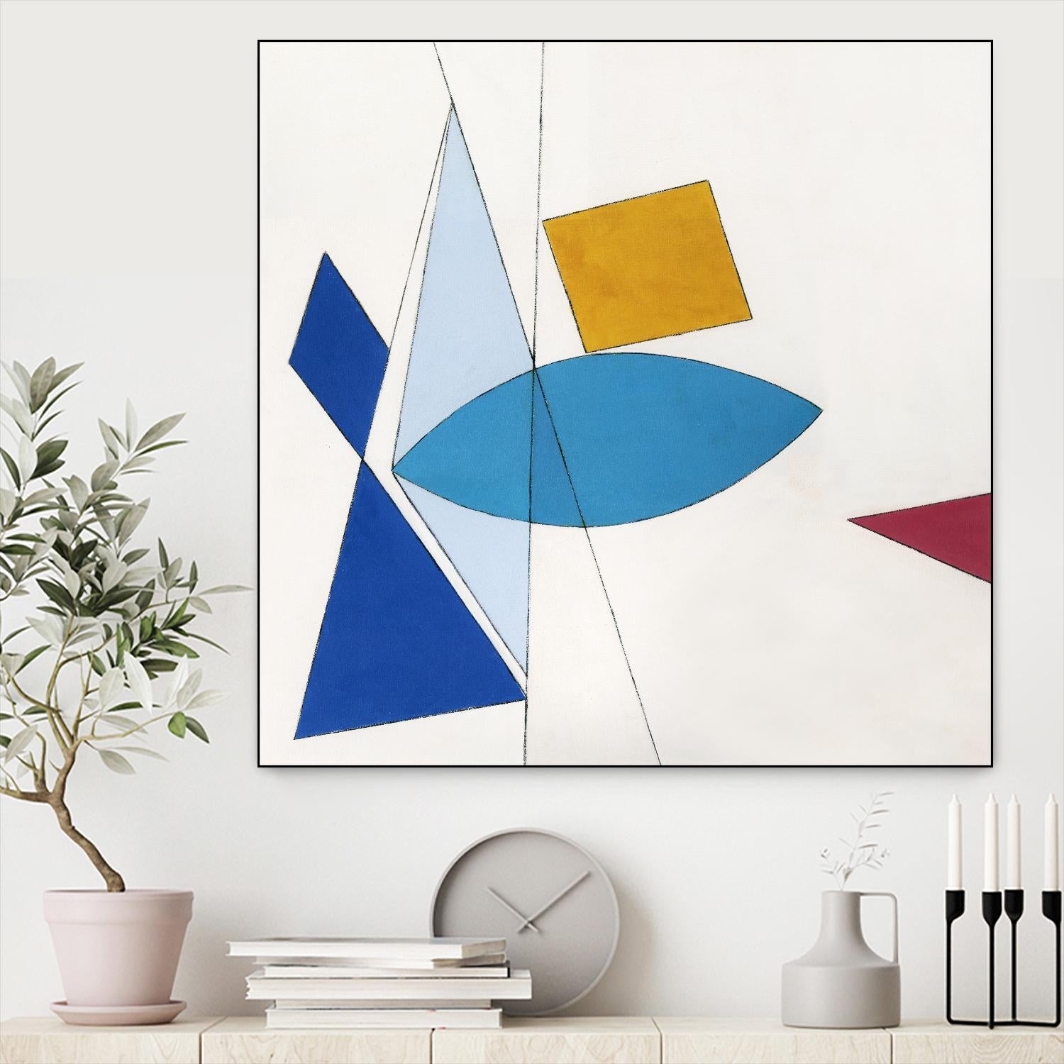 Happy by Diane Lambin on GIANT ART - white shapes triangles