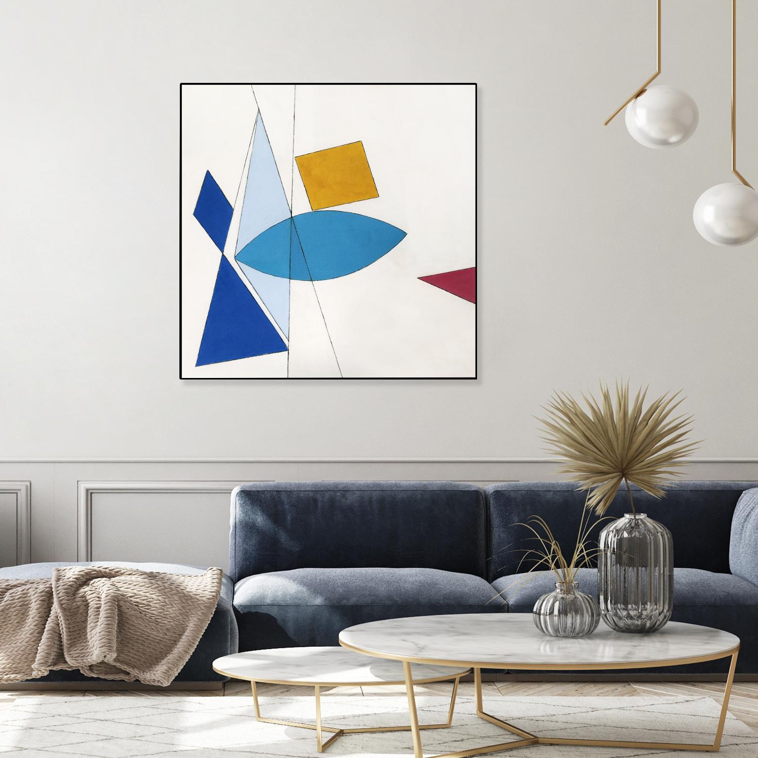 Happy by Diane Lambin on GIANT ART - white shapes triangles