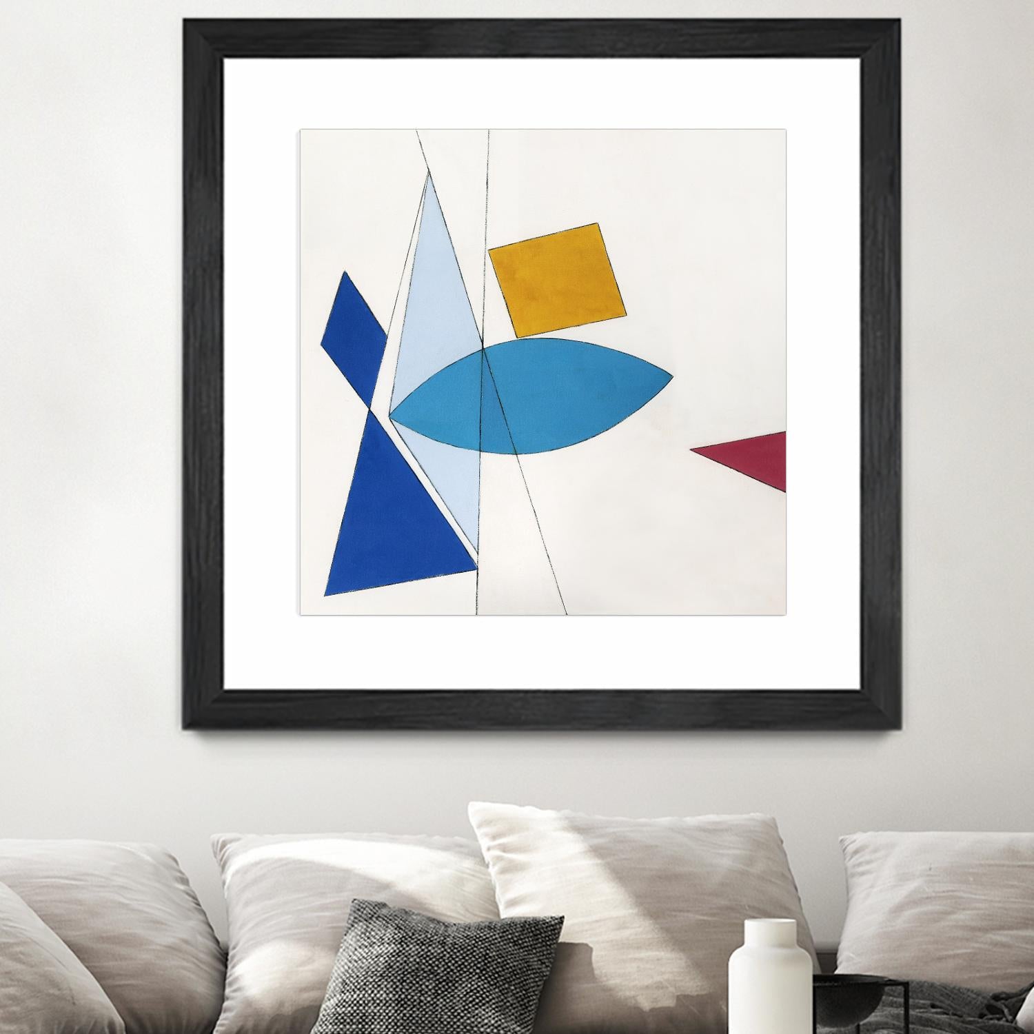 Happy by Diane Lambin on GIANT ART - white shapes triangles
