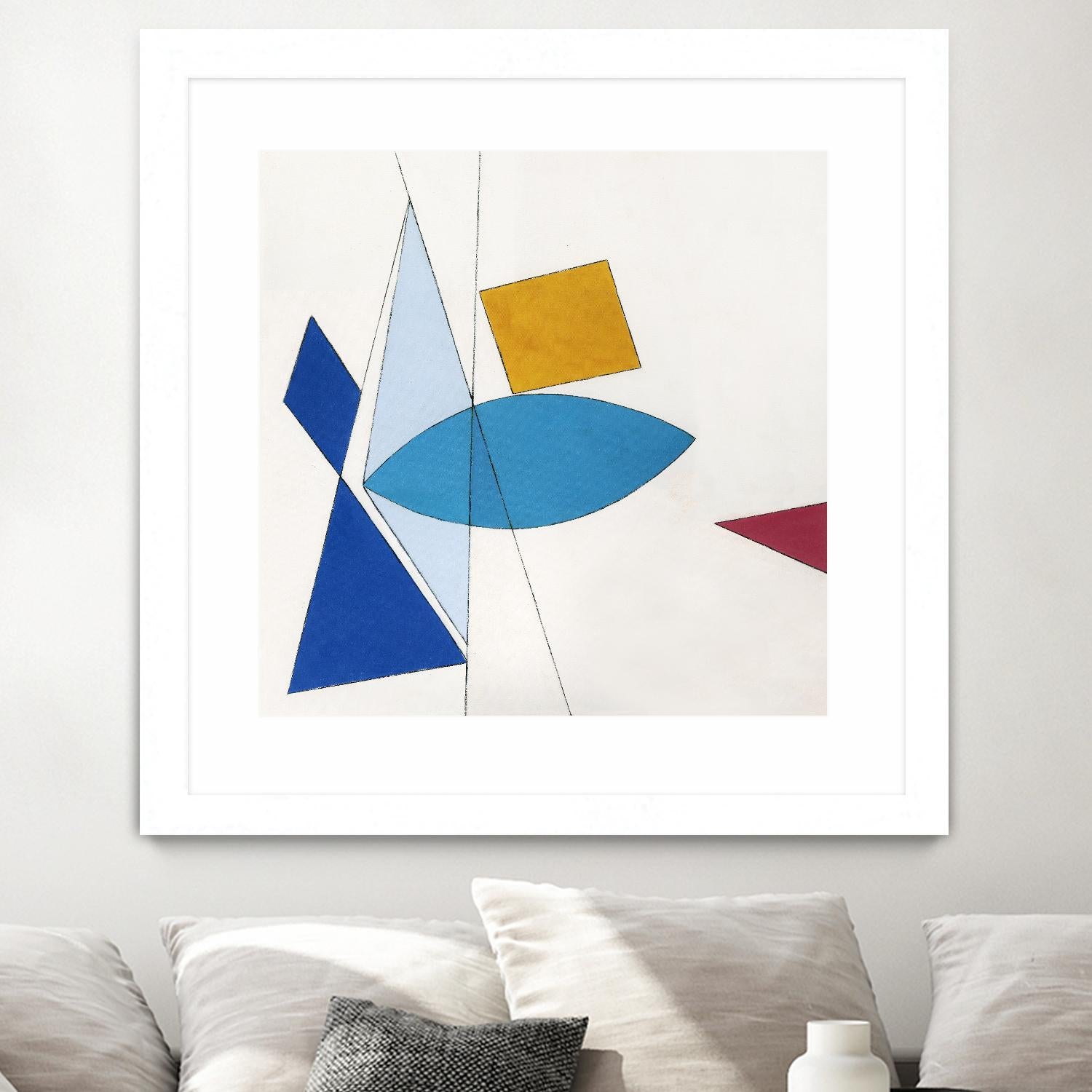 Happy by Diane Lambin on GIANT ART - white shapes triangles
