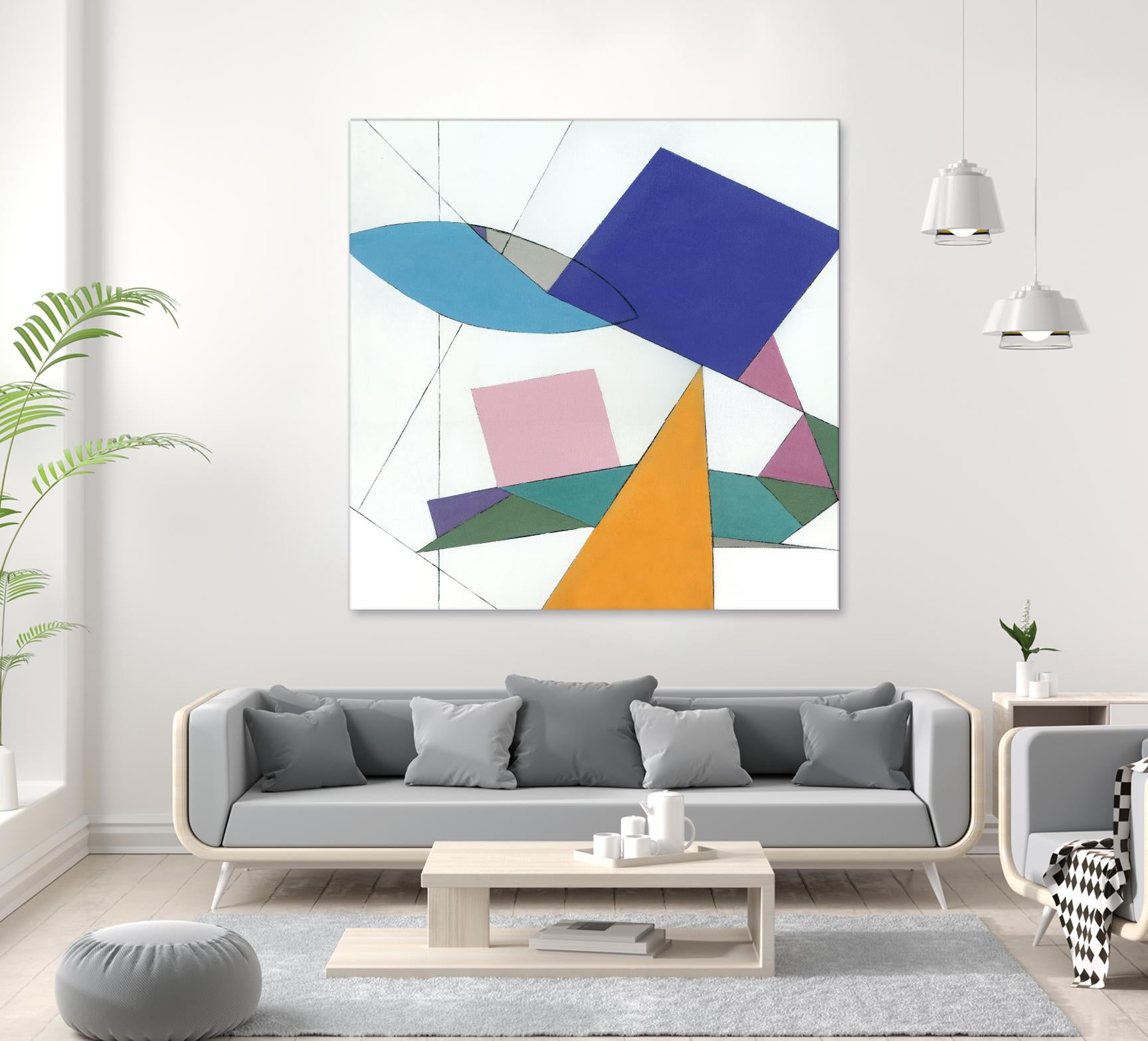 Serpentin by Diane Lambin on GIANT ART - white shapes triangles