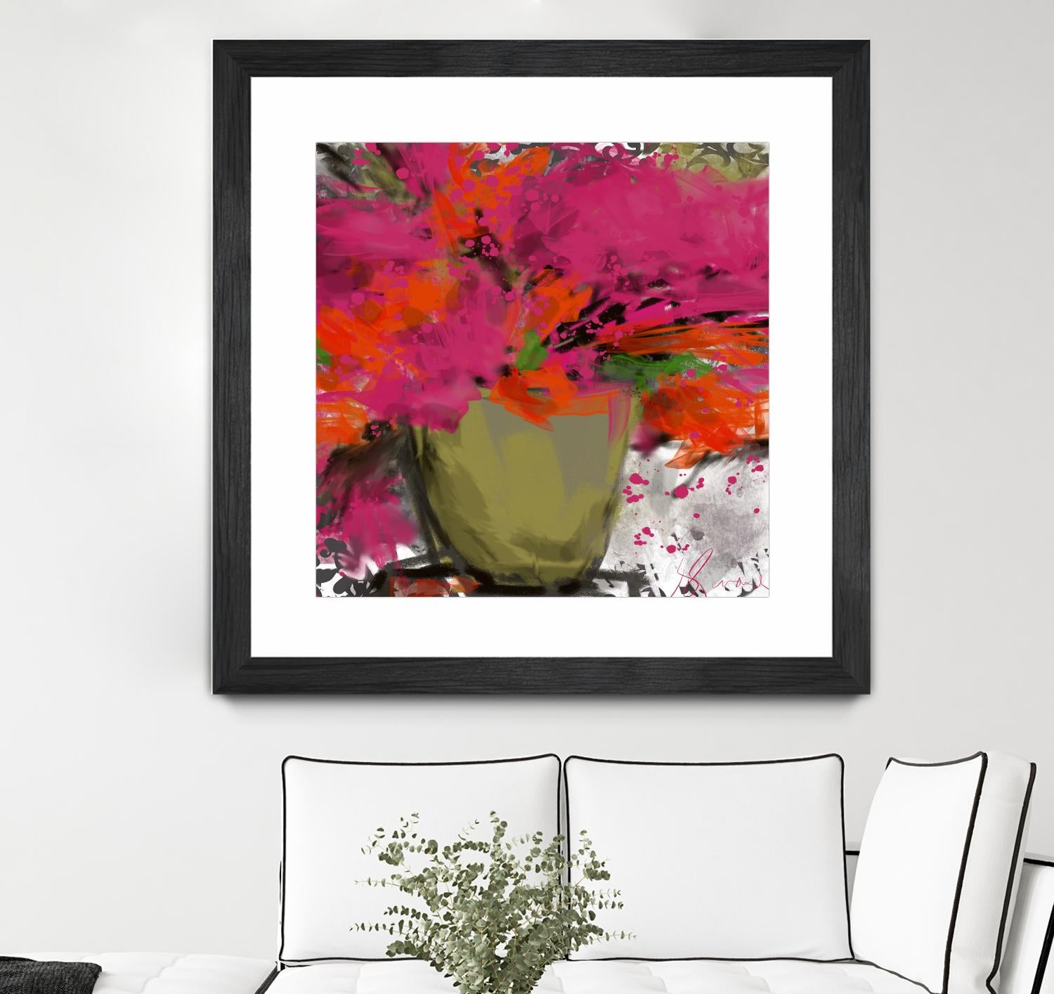Summer time by Doris Savard on GIANT ART - orange flowers stylisé