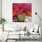 Summer time by Doris Savard on GIANT ART - orange flowers stylisé