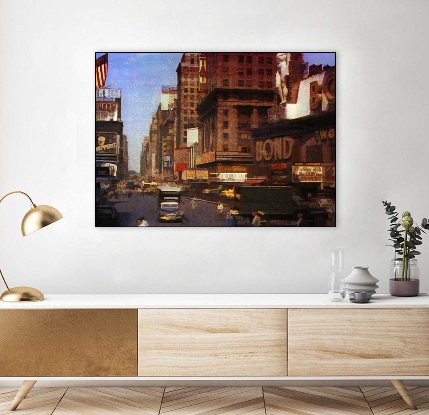 New York 1949 - 9 by Jean-François Dupuis on GIANT ART - beige architecture automobile