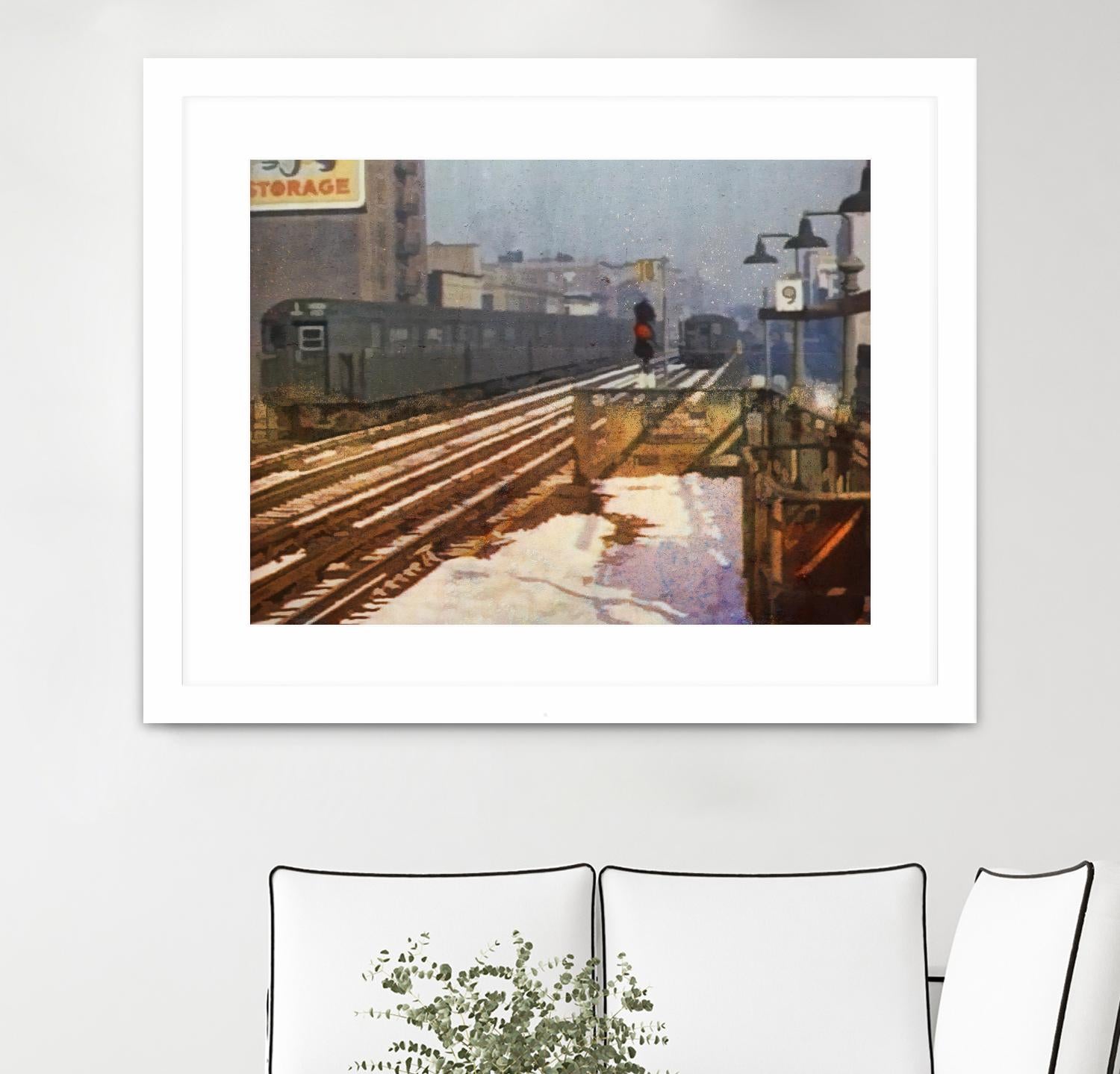 New York 1949 - 4 by Jean-François Dupuis on GIANT ART - beige city scene wagon