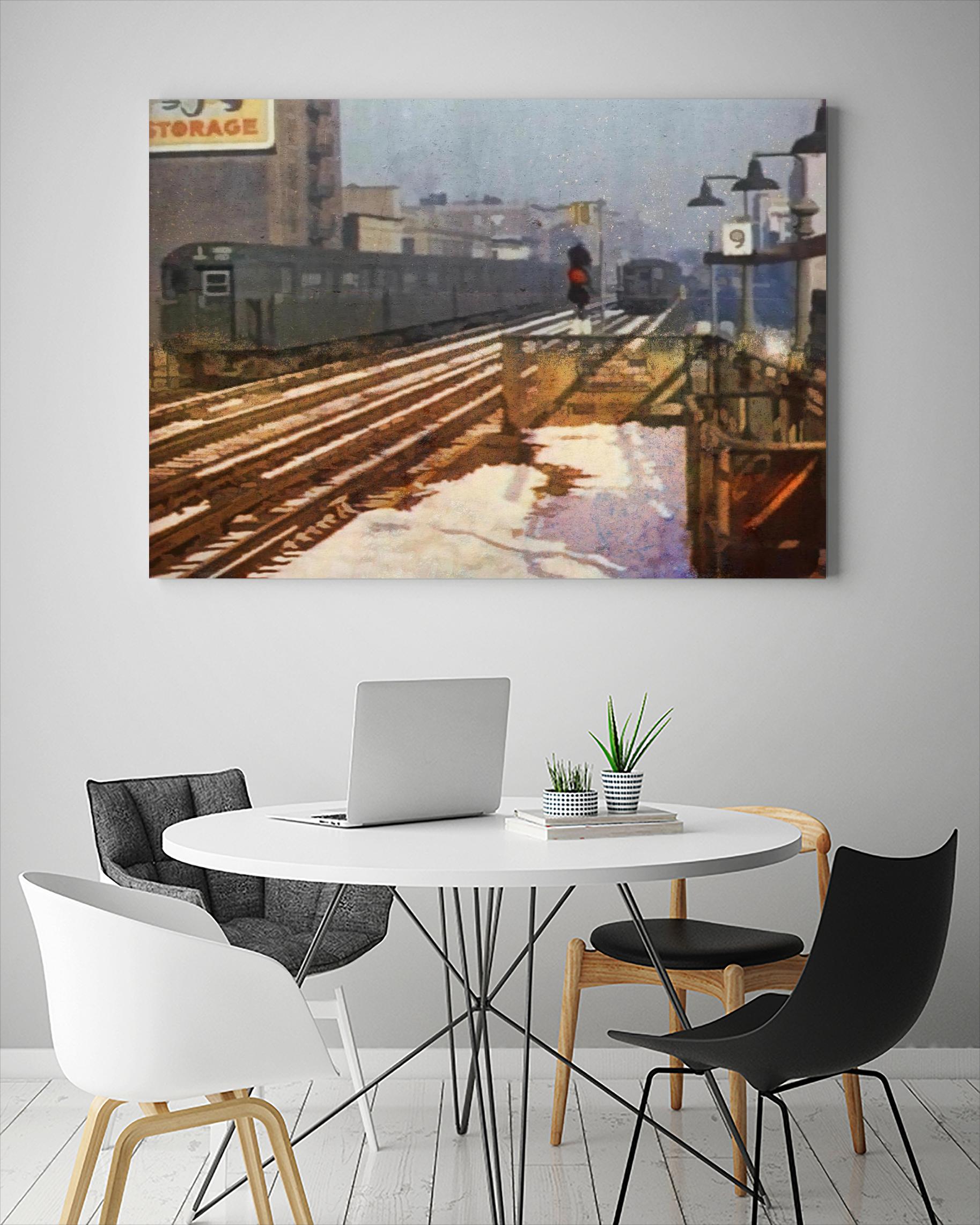 New York 1949 - 4 by Jean-François Dupuis on GIANT ART - beige city scene wagon