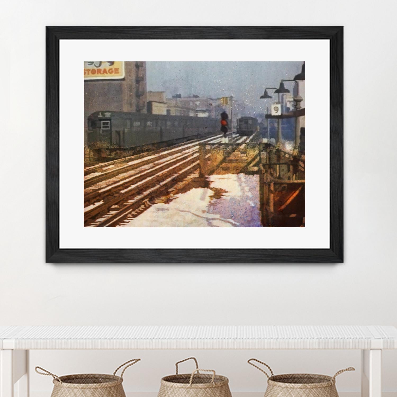 New York 1949 - 4 by Jean-François Dupuis on GIANT ART - beige city scene wagon