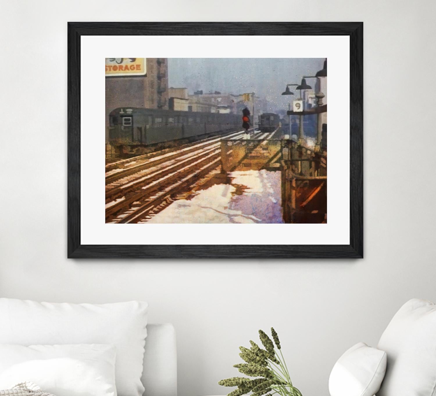 New York 1949 - 4 by Jean-François Dupuis on GIANT ART - beige city scene wagon