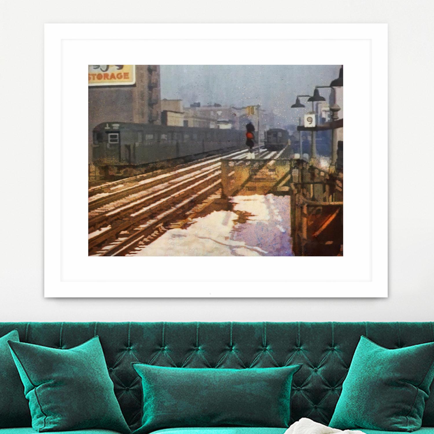 New York 1949 - 4 by Jean-François Dupuis on GIANT ART - beige city scene wagon