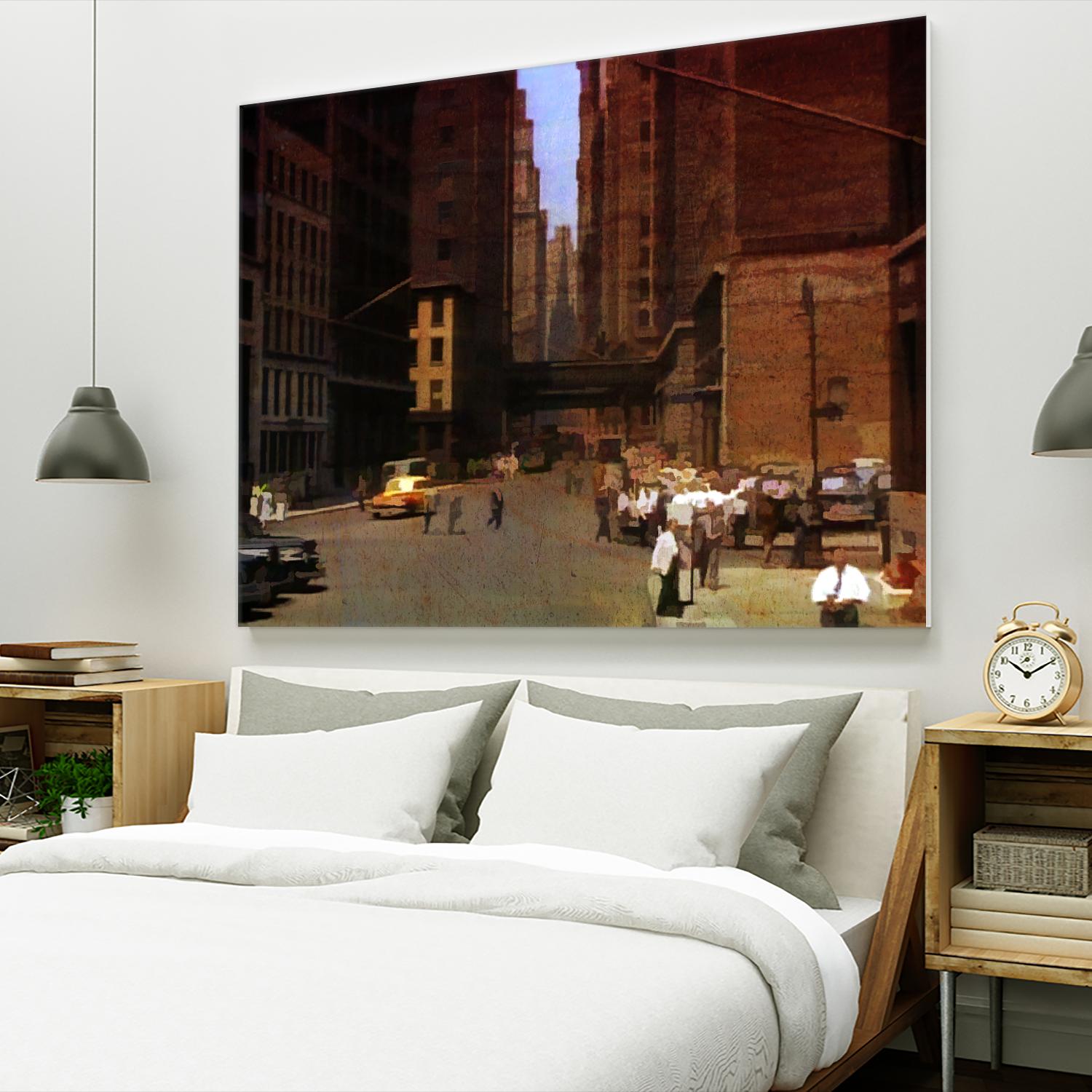 New York 1949 - 2 by Jean-François Dupuis on GIANT ART - beige city scene ouvriers