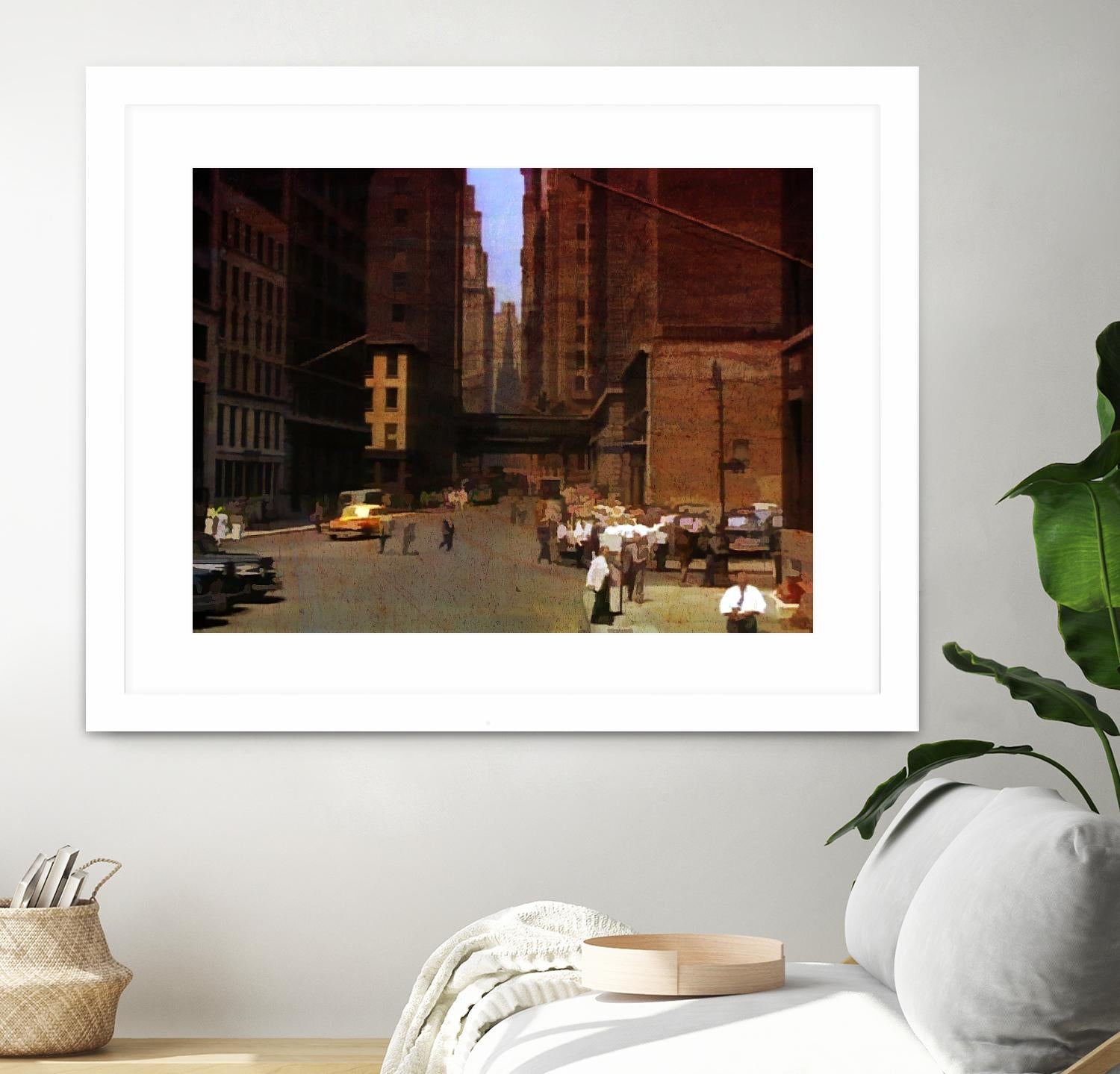 New York 1949 - 2 by Jean-François Dupuis on GIANT ART - beige city scene ouvriers