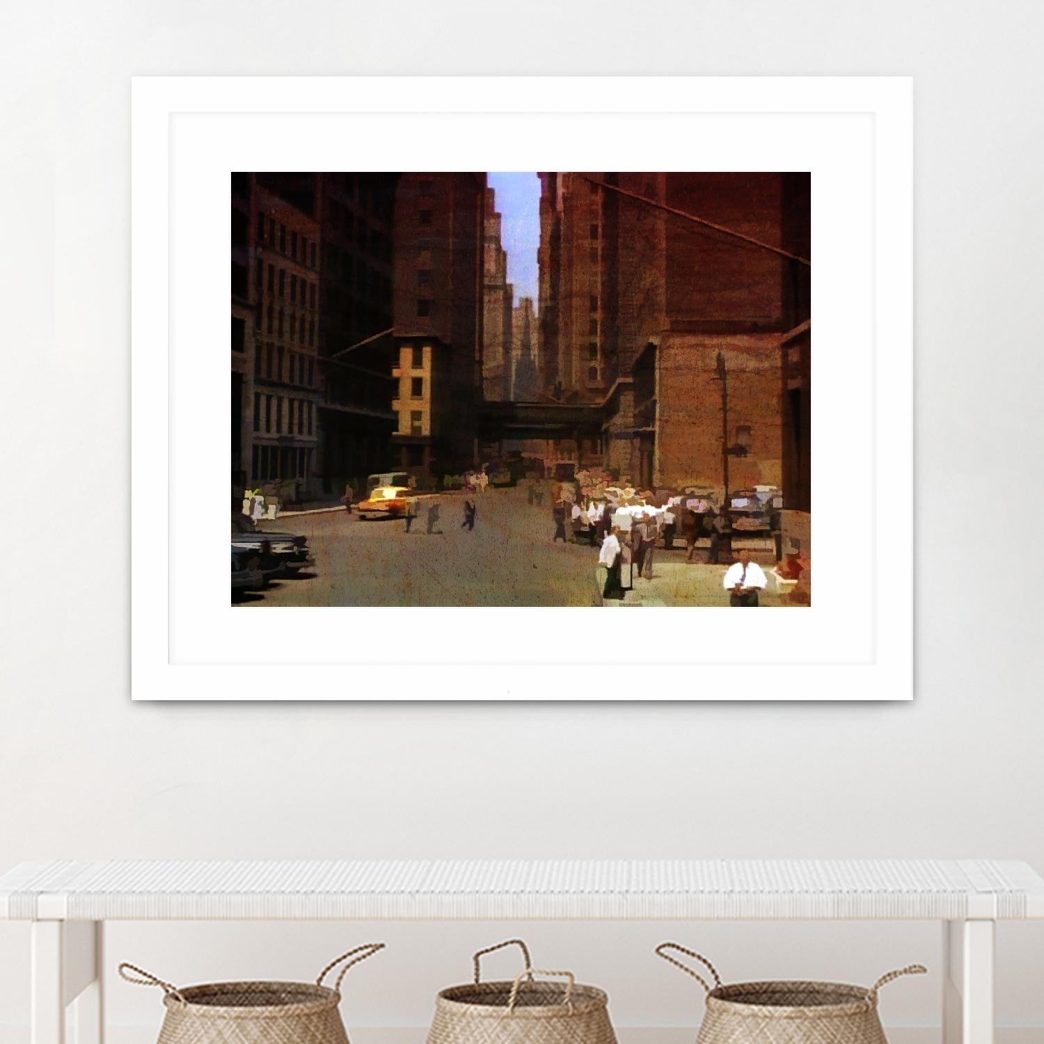 New York 1949 - 2 by Jean-François Dupuis on GIANT ART - beige city scene ouvriers