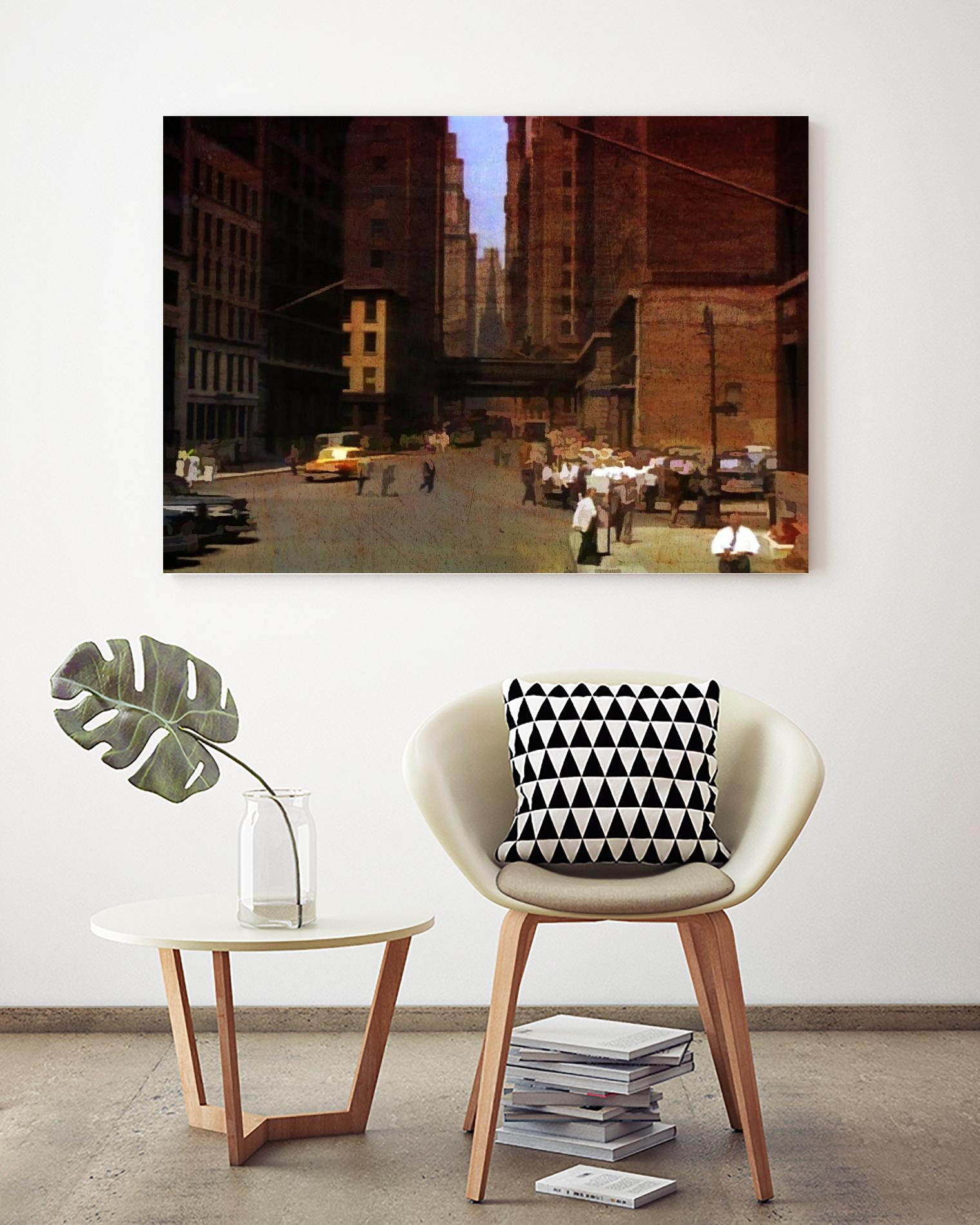 New York 1949 - 2 by Jean-François Dupuis on GIANT ART - beige city scene ouvriers