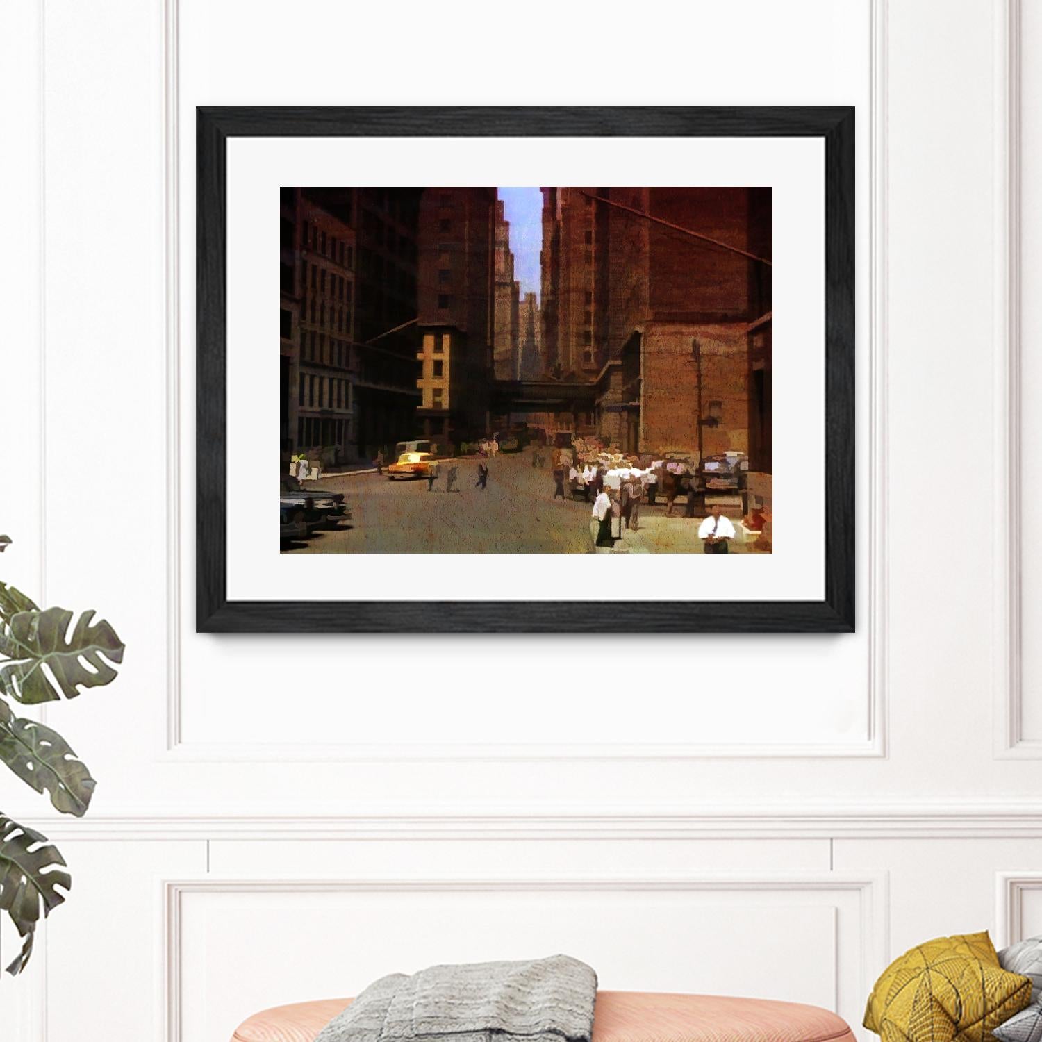 New York 1949 - 2 by Jean-François Dupuis on GIANT ART - beige city scene ouvriers