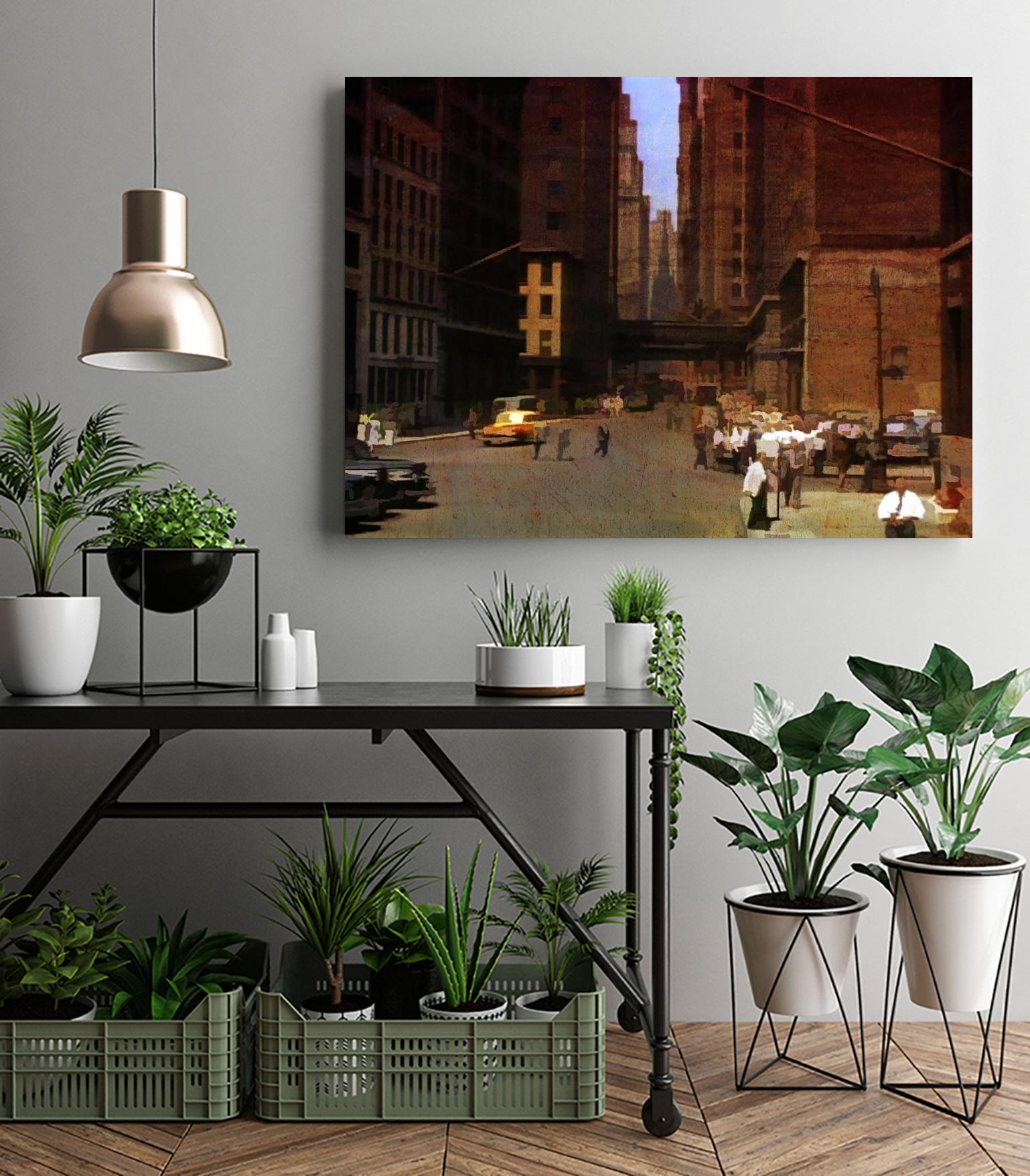 New York 1949 - 2 by Jean-François Dupuis on GIANT ART - beige city scene ouvriers