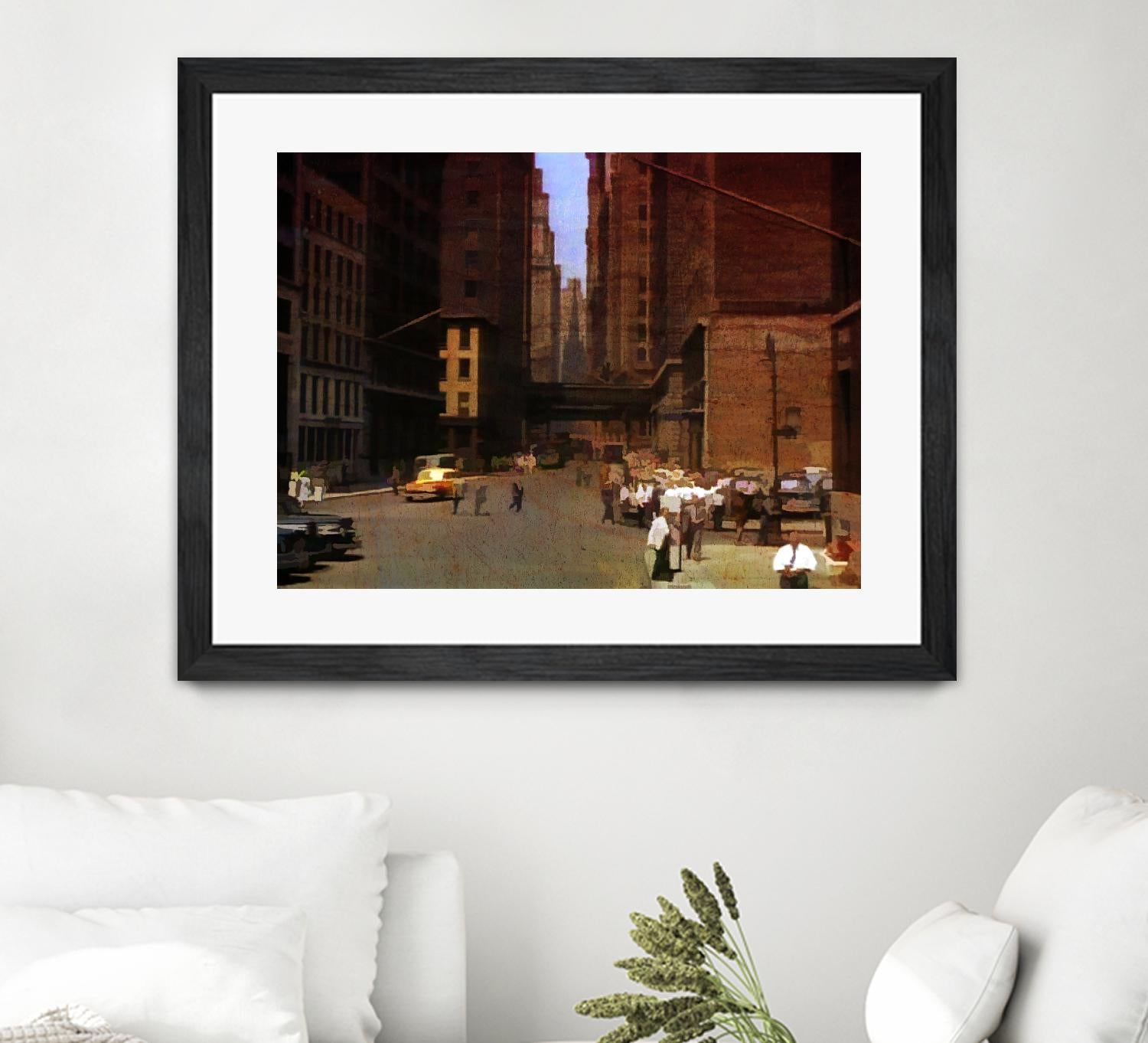 New York 1949 - 2 by Jean-François Dupuis on GIANT ART - beige city scene ouvriers