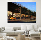 New York 1949 - 1 by Jean-François Dupuis on GIANT ART - blue city scene pont